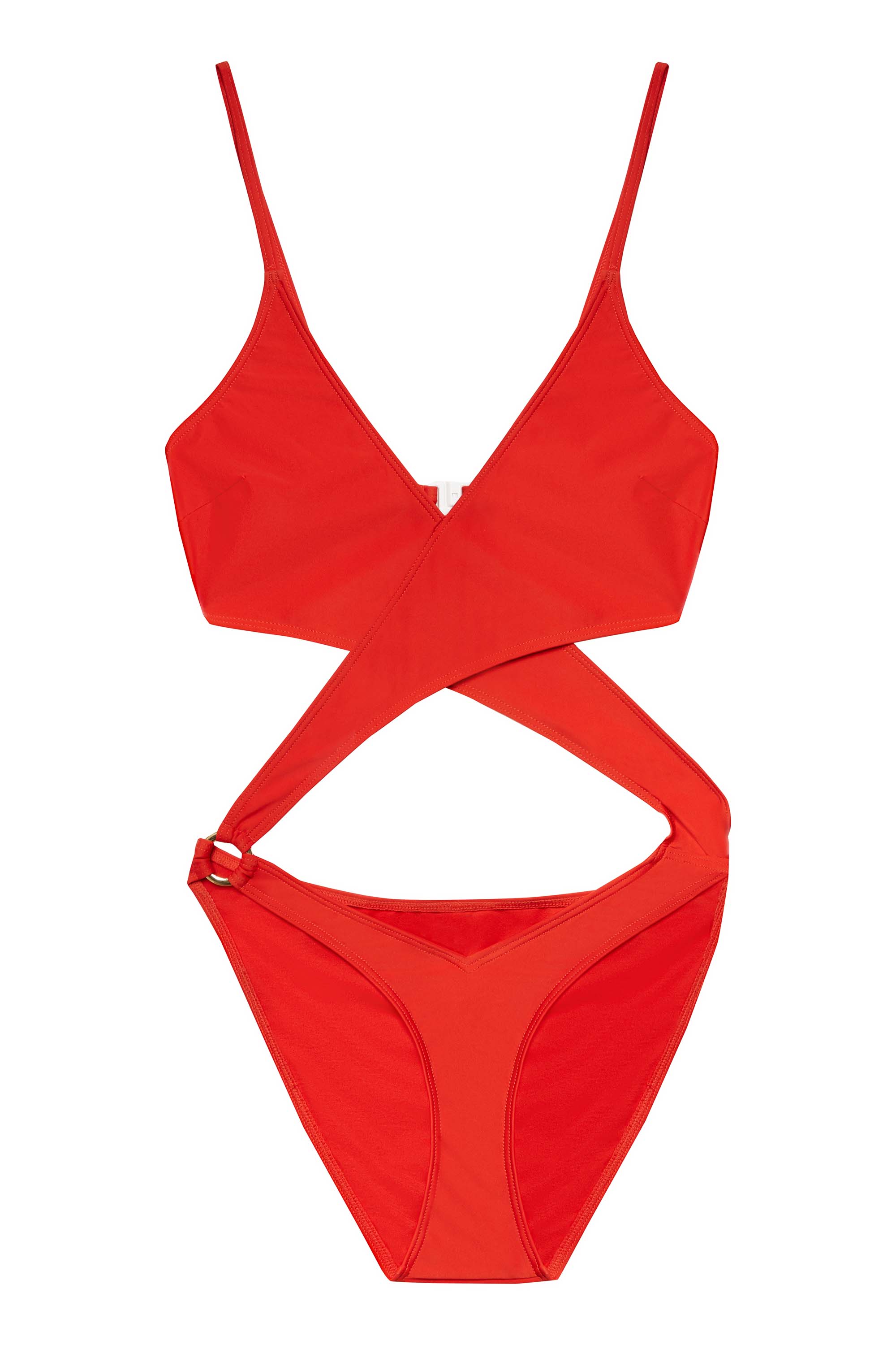 Red Wrap Cut Out Swimsuit - Image 5