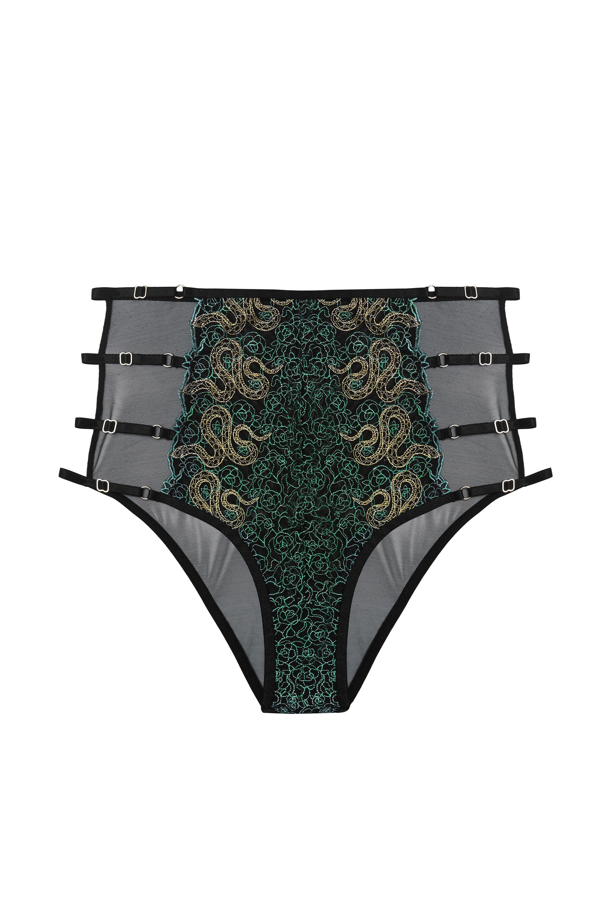 Dakota Green & Gold Snake High Waist Brief - Image 9