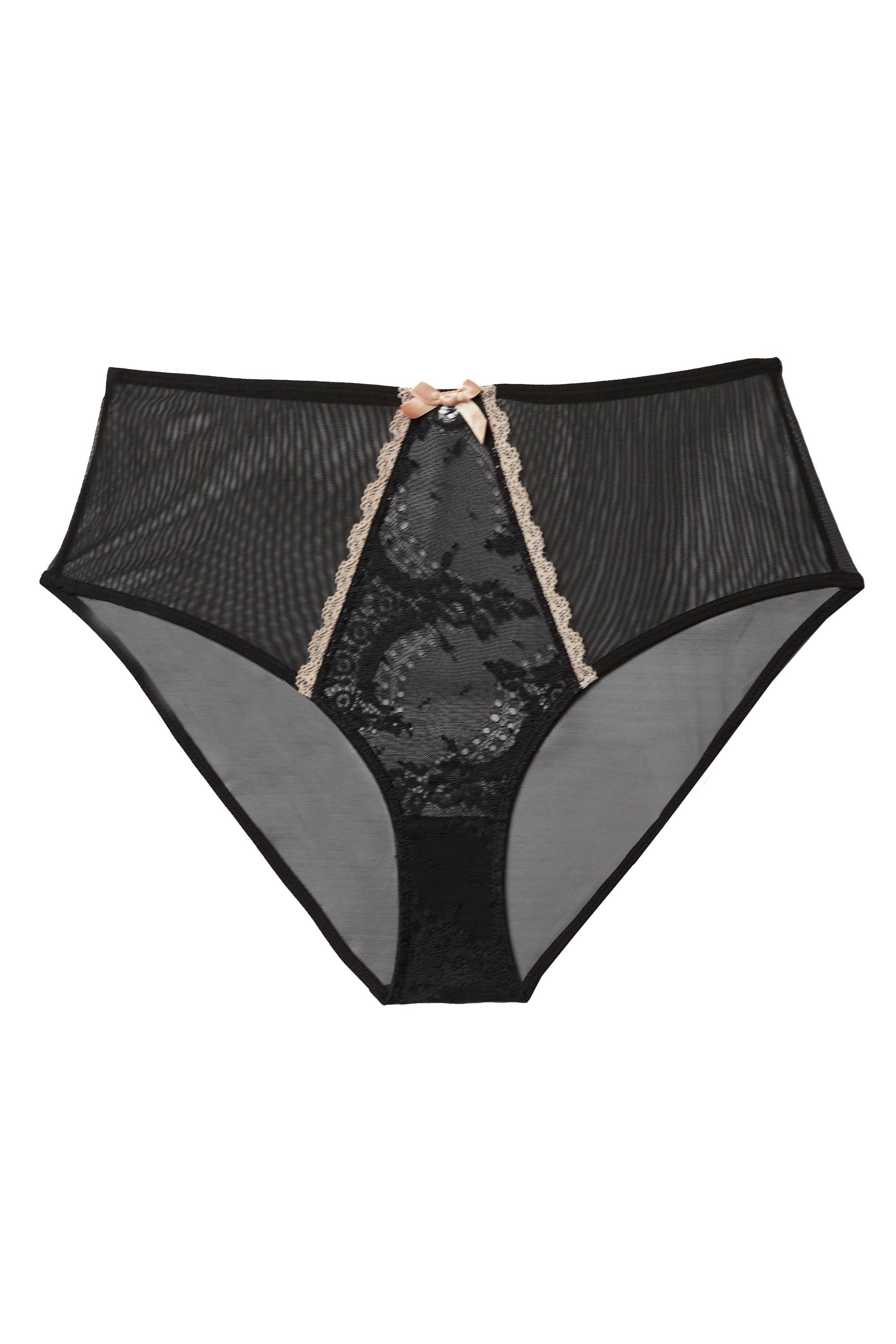 Caresse Black Lace High Waist Brief - Image 3