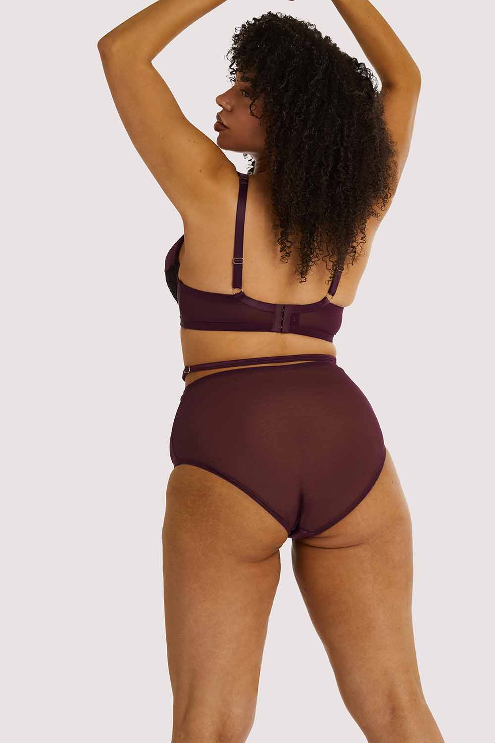 Muriel Purple Lace Quarter Cup Bra - Image 10