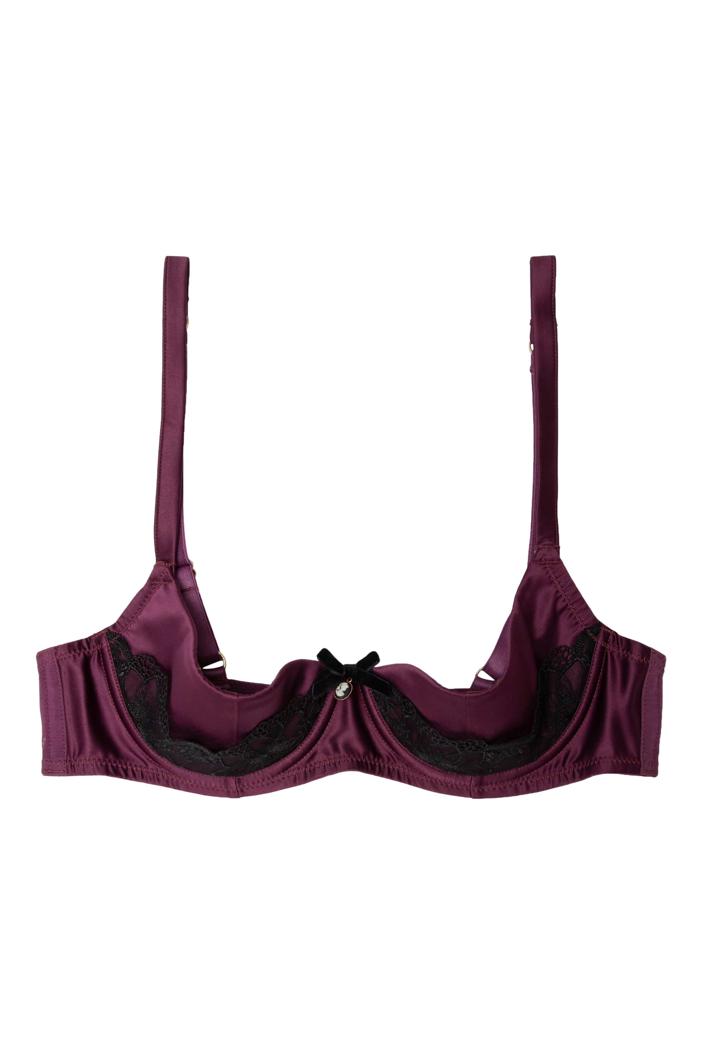 Muriel Purple Lace Quarter Cup Bra - Image 12