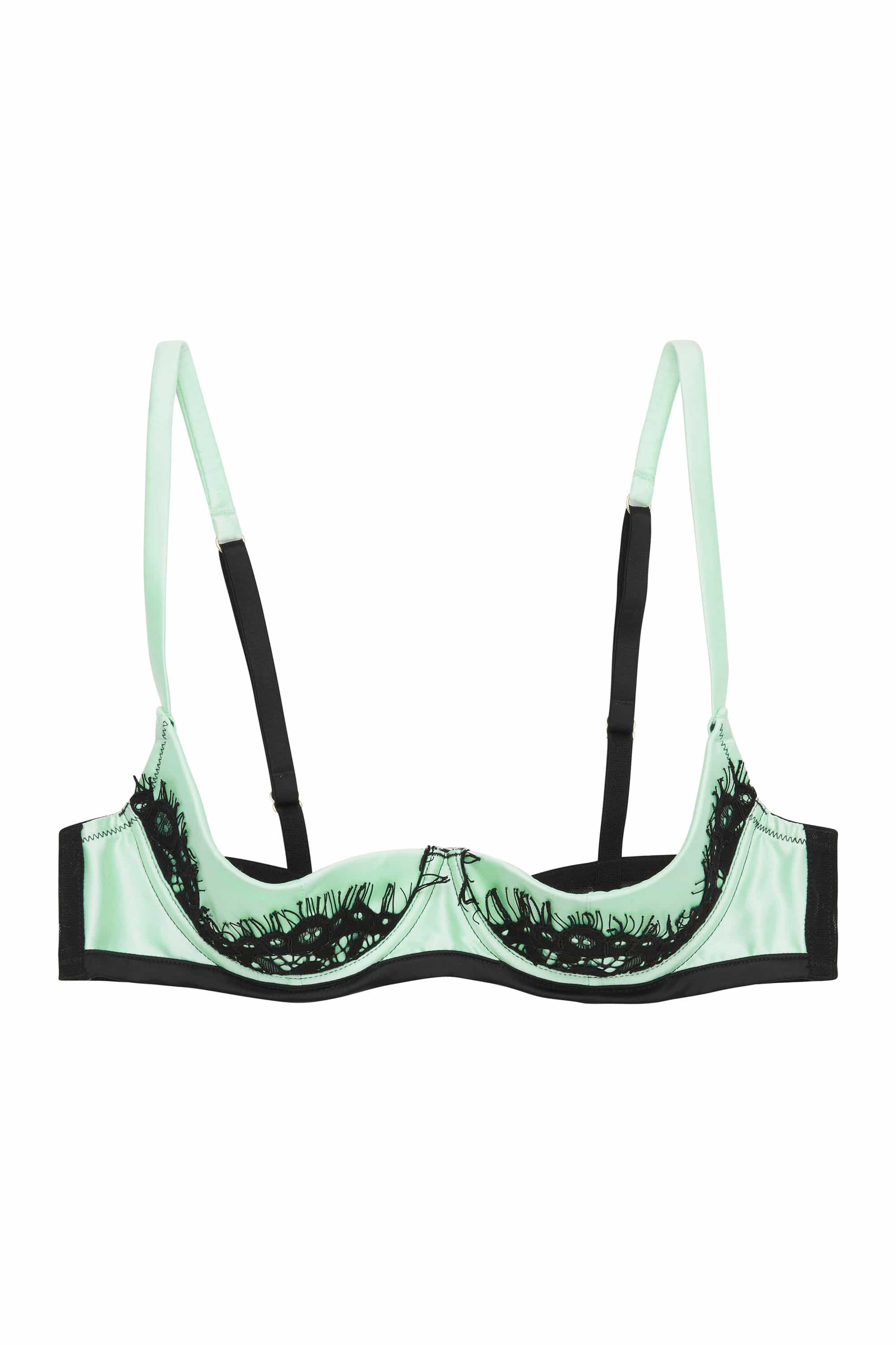 Hedy Mint Lace Quarter Cup Bra A - D - Image 2