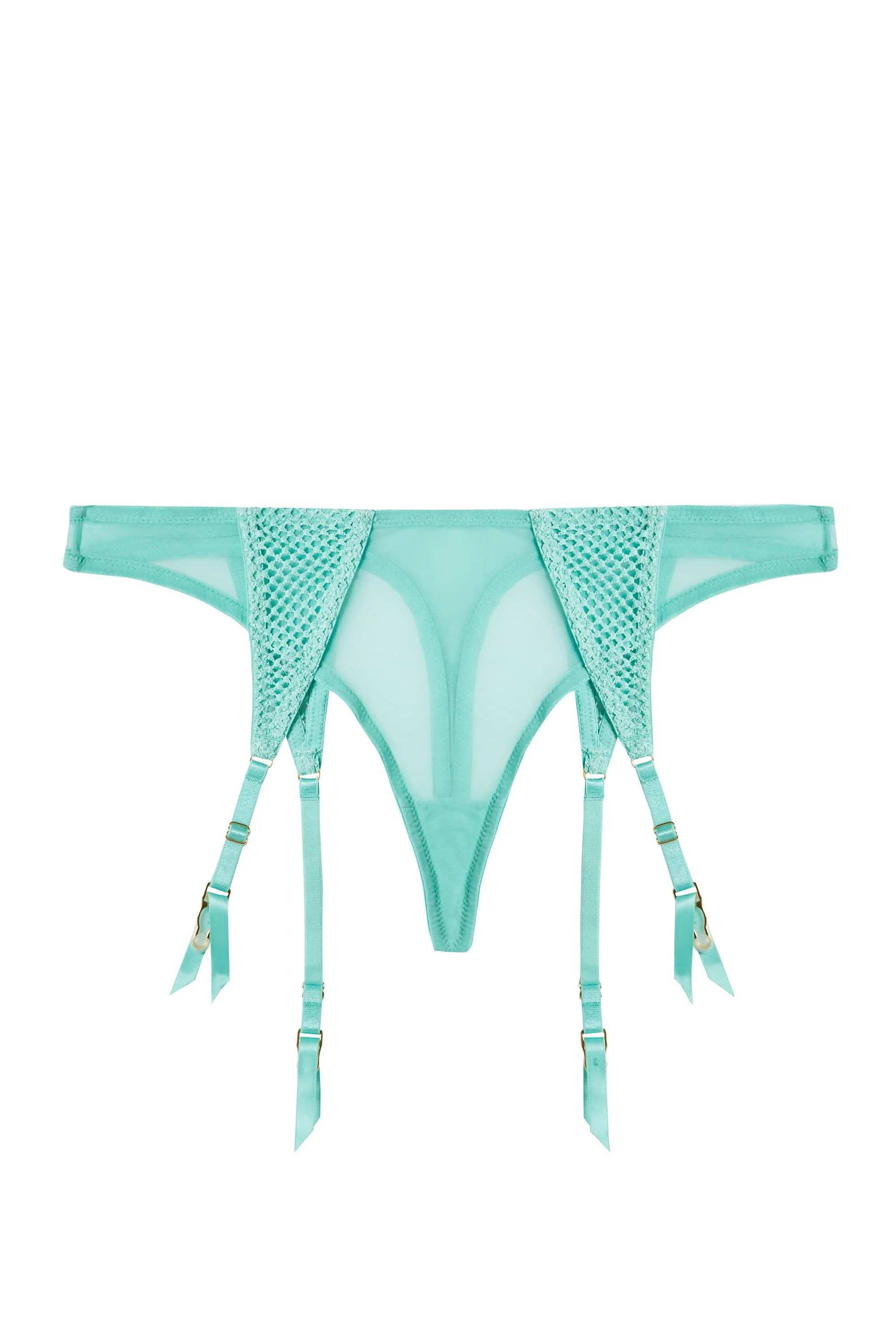 Greta Mint Fishnet Overbust Wired Bra - Image 6