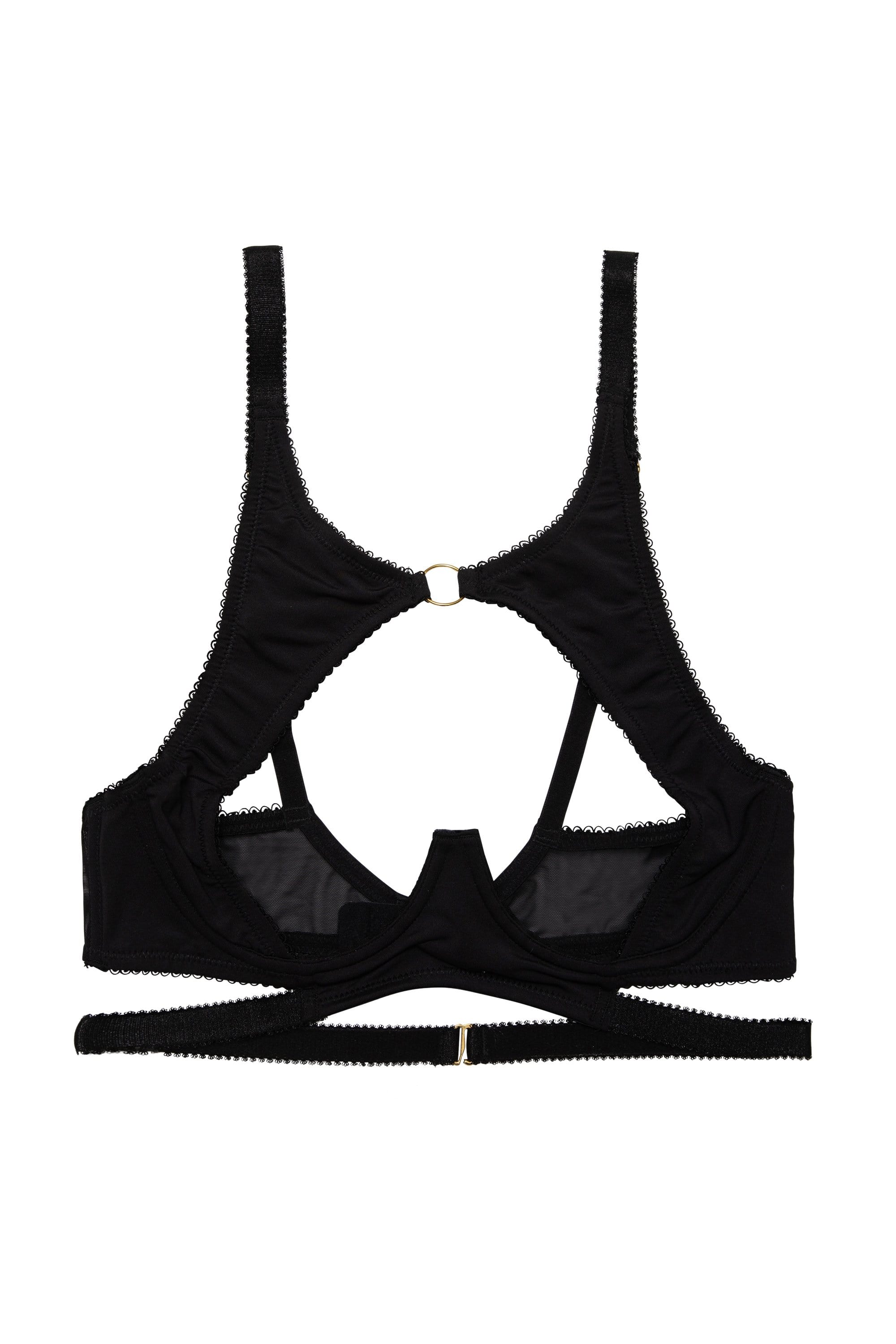 Zadie Black High Neck Keyhole Bra - Image 6