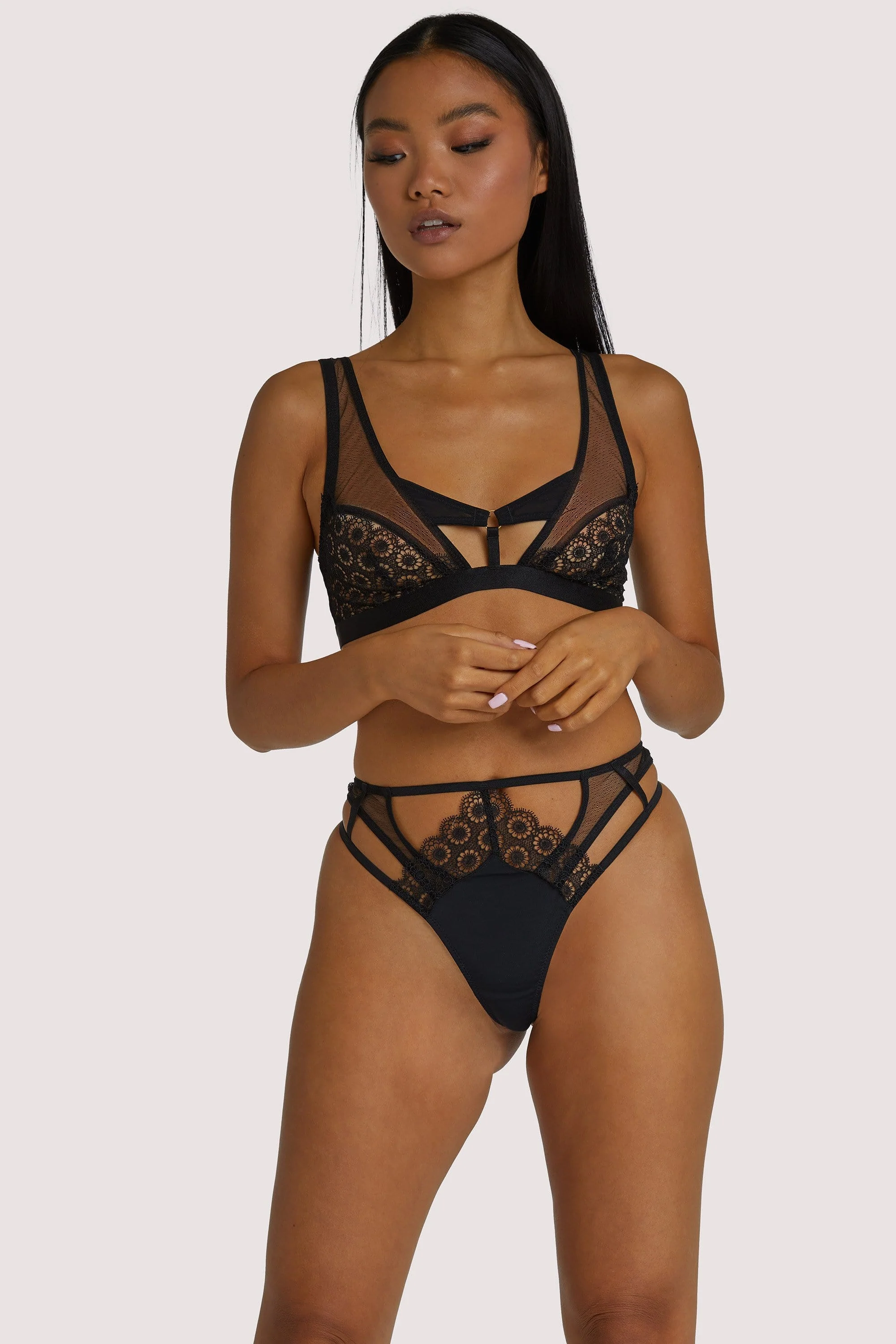 Elva Black High Waist Thong - Image 3