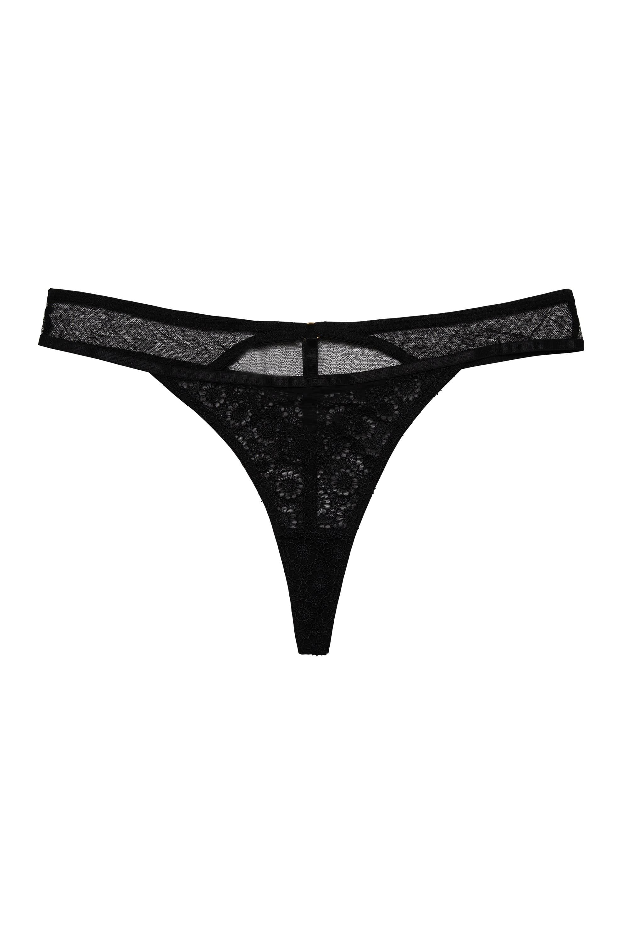 Elva Black Hipster Thong - Image 3