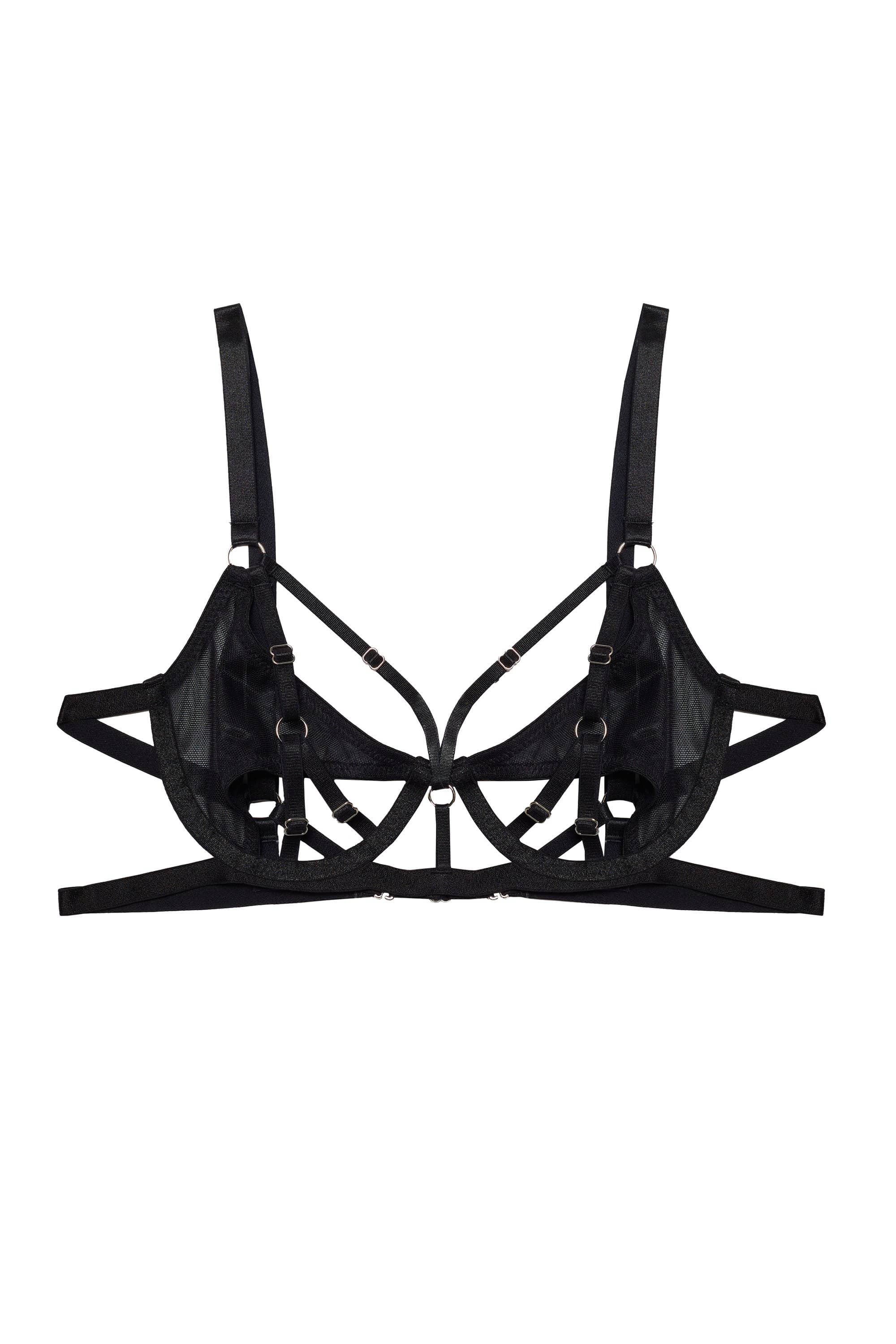 Everleigh Black Ring Mesh Bra - Image 7