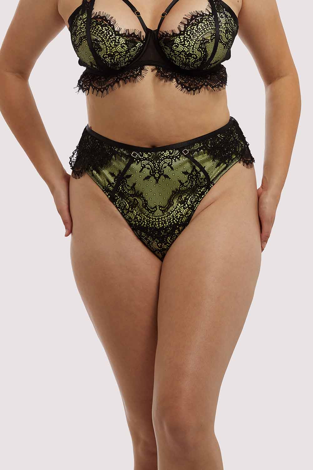 Nora Lime Net and Lace Thong - Image 2