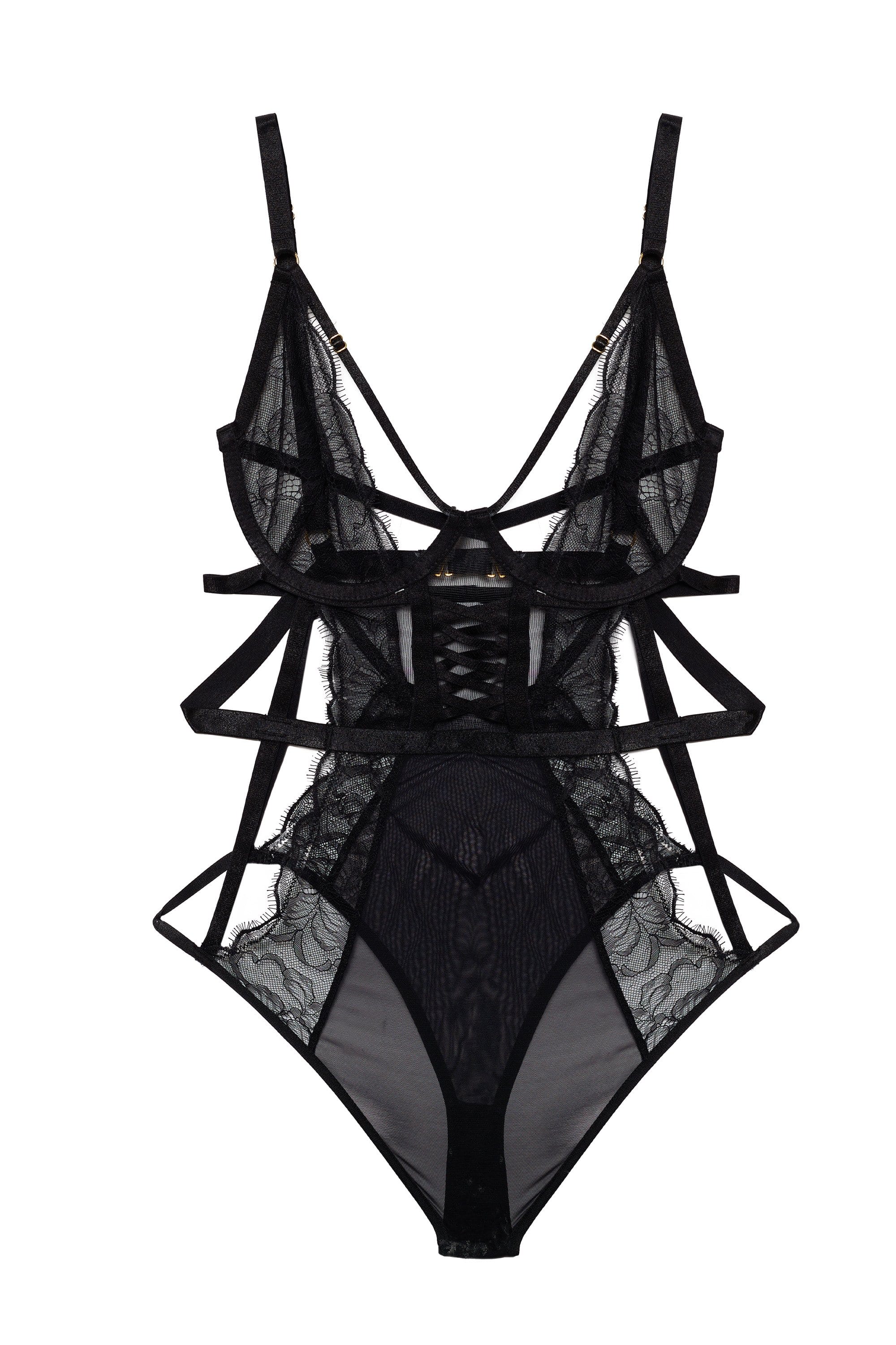Teigan Black Lace Up Strappy Body - Image 8