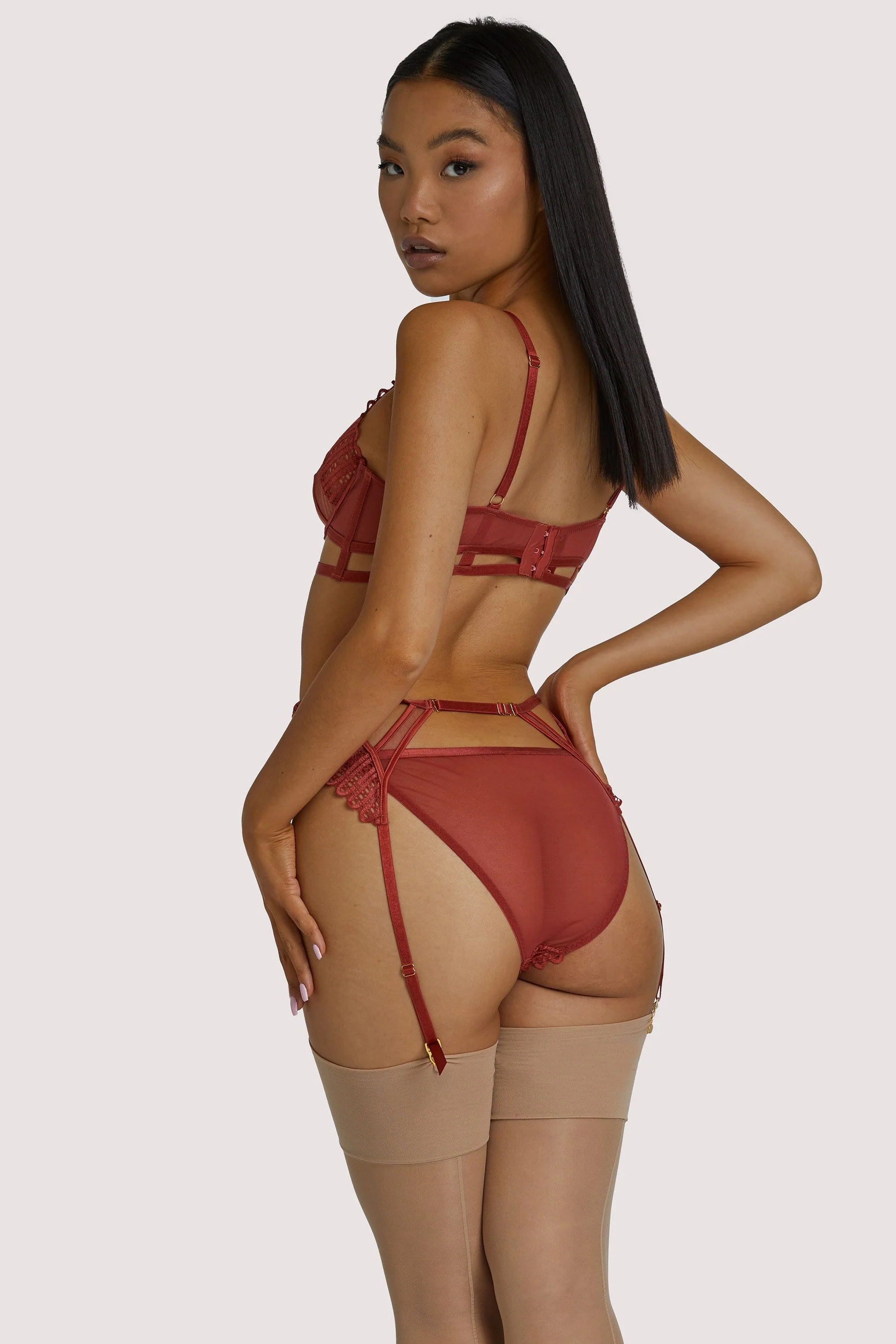 Ellie Rust Cut Out Suspender - Image 2