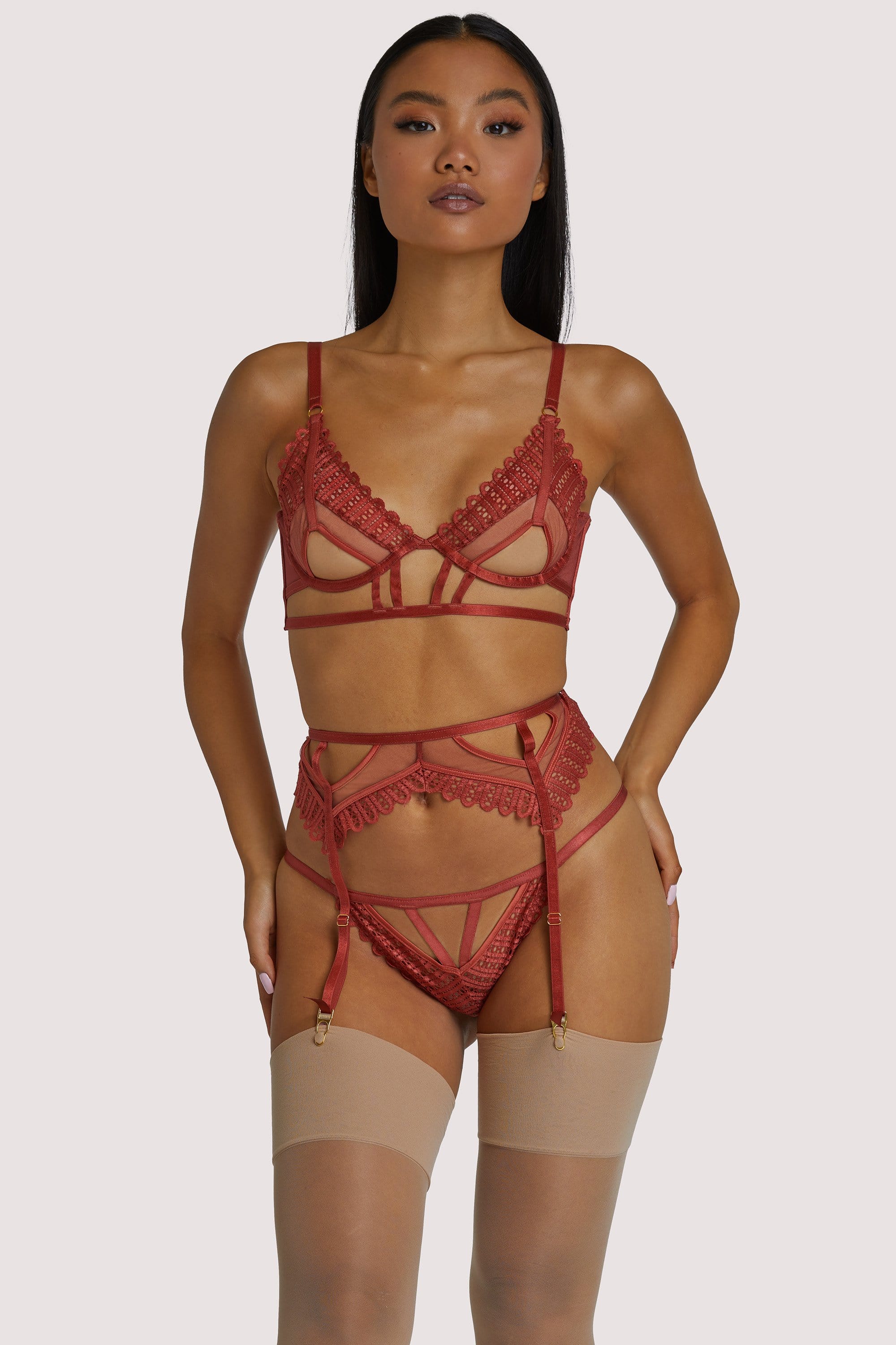 Ellie Rust Cut Out Suspender - Image 3