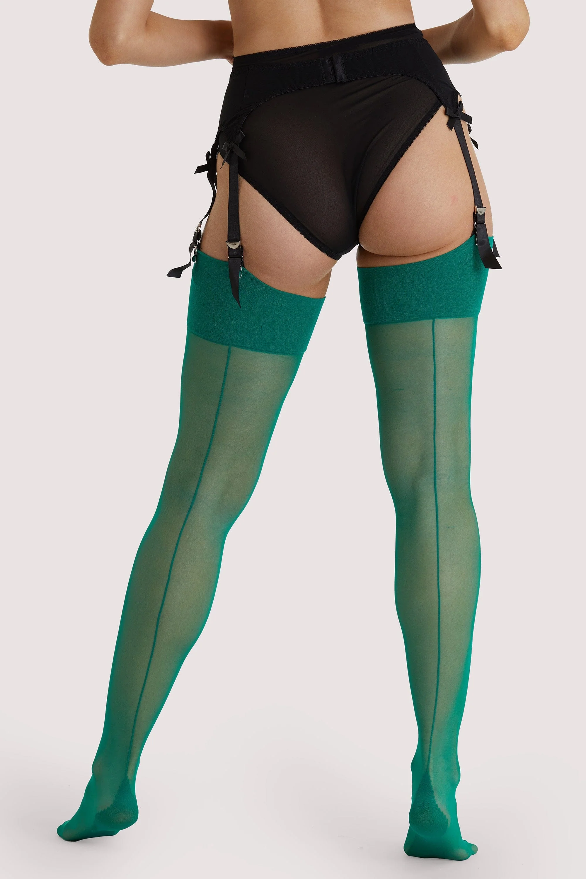 Emerald Green Seamed Stocking - Image 2