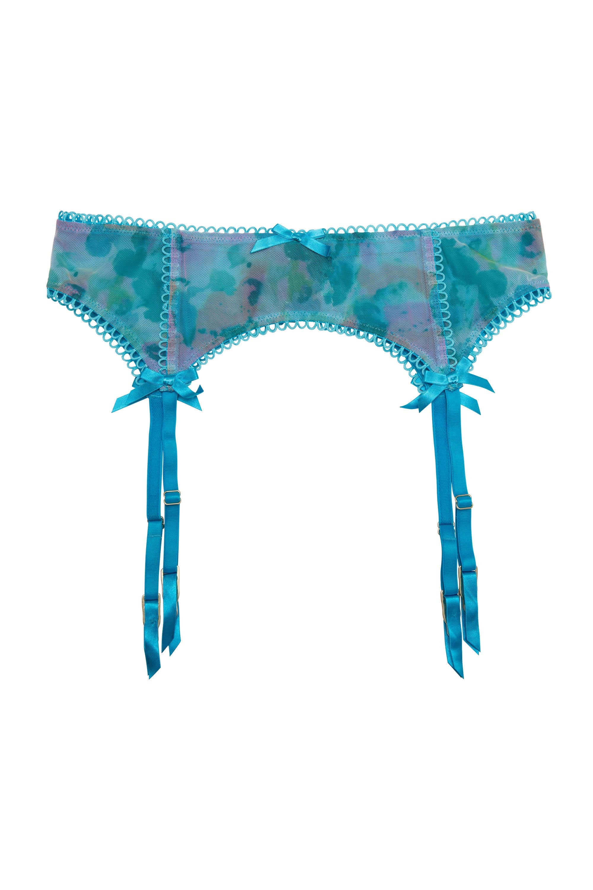 Joey Blue Watercolour Suspender Belt - Image 8
