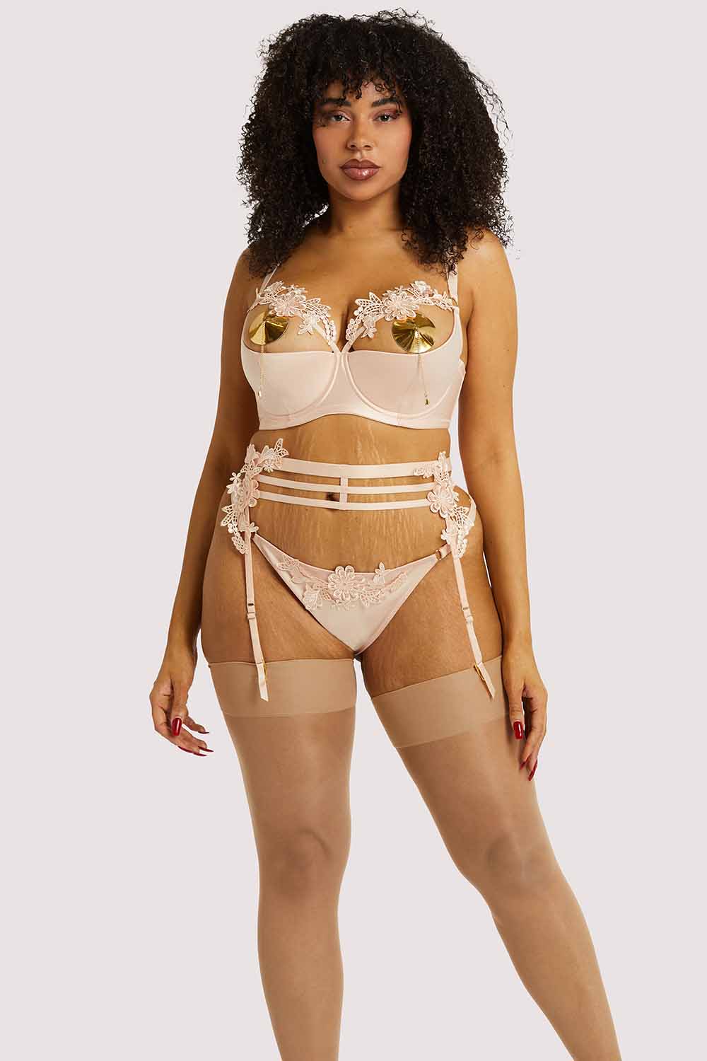 Virginia Peach Guipure Suspender - Image 7
