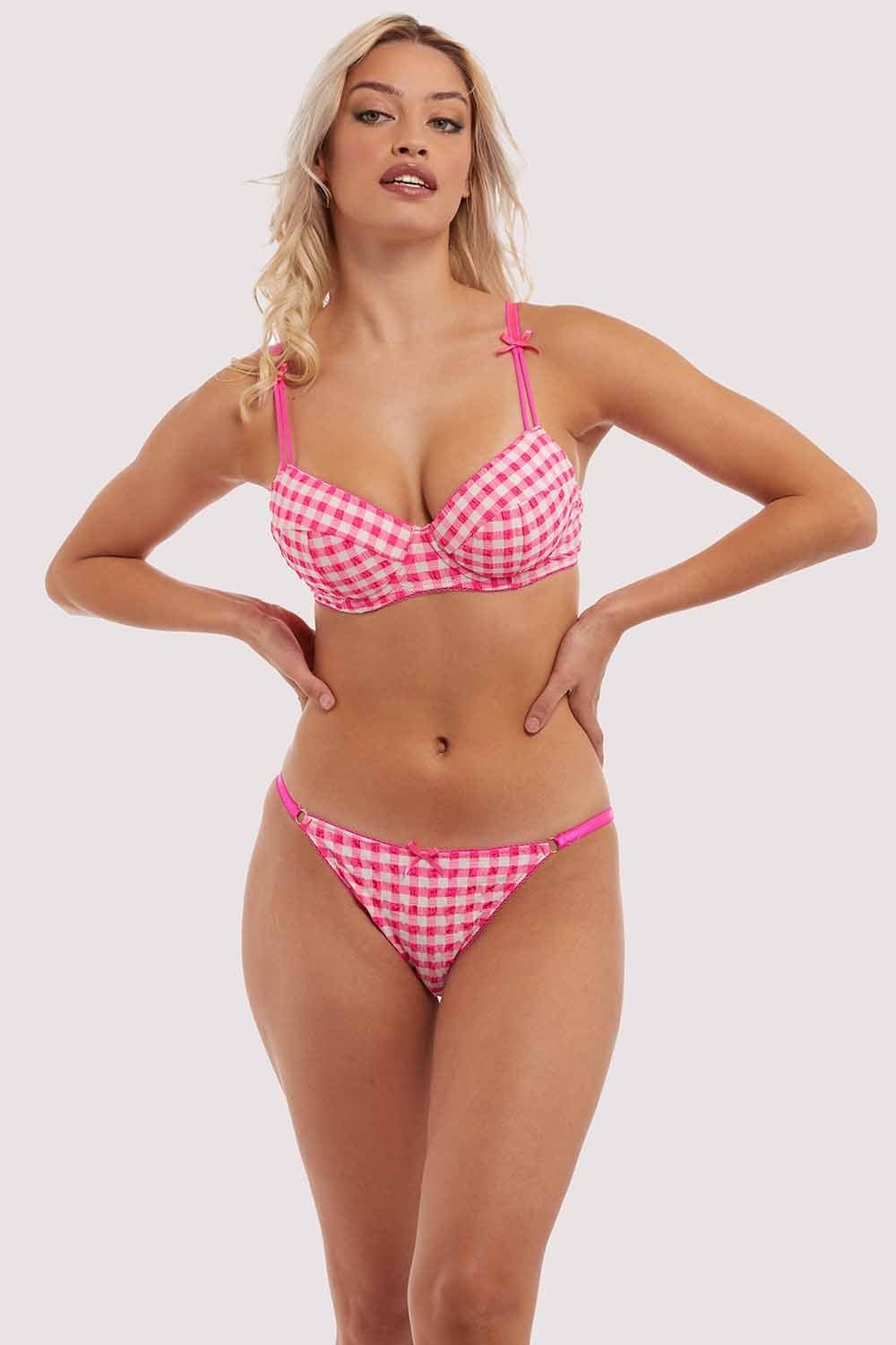 Daisy Pink Gingham Brief - Image 4