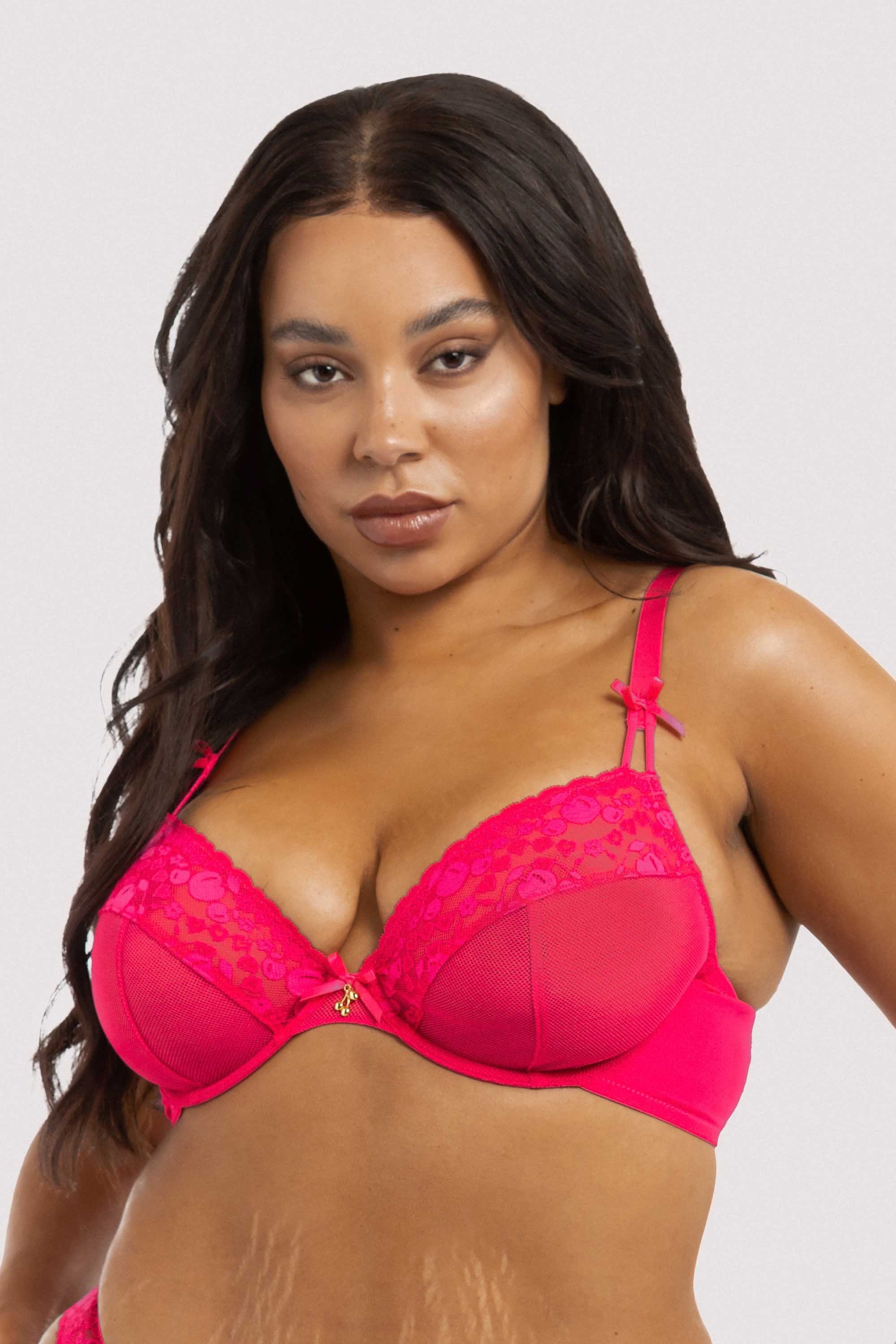 Jordan Hot Pink Cherry Plunge Bra - Image 4