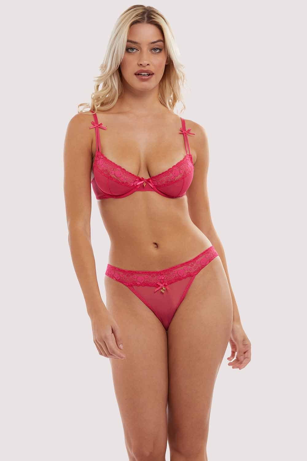 Jordan Hot Pink Cherry Plunge Bra - Image 6
