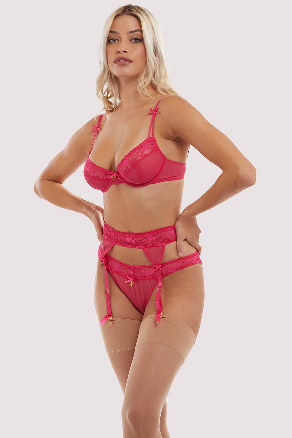 Jordan Hot Pink Cherry Suspender Belt - Image 7