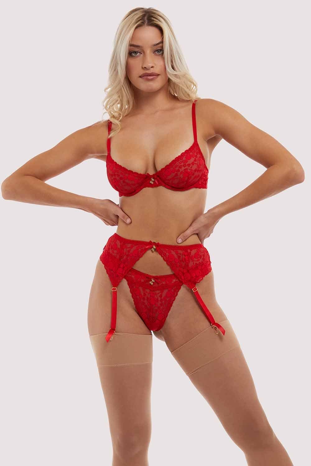 Leomie Red Cherry Plunge Bra - Image 10