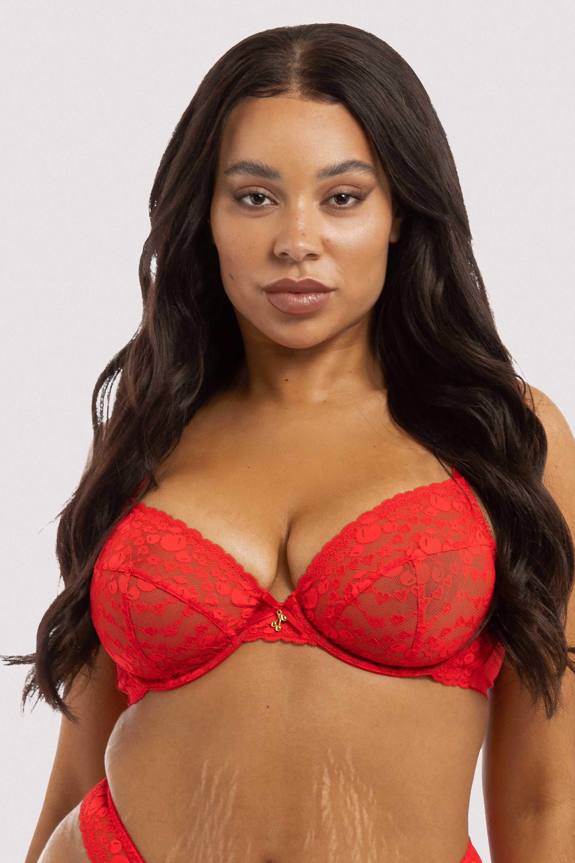 Leomie Red Cherry Plunge Bra - Image 5