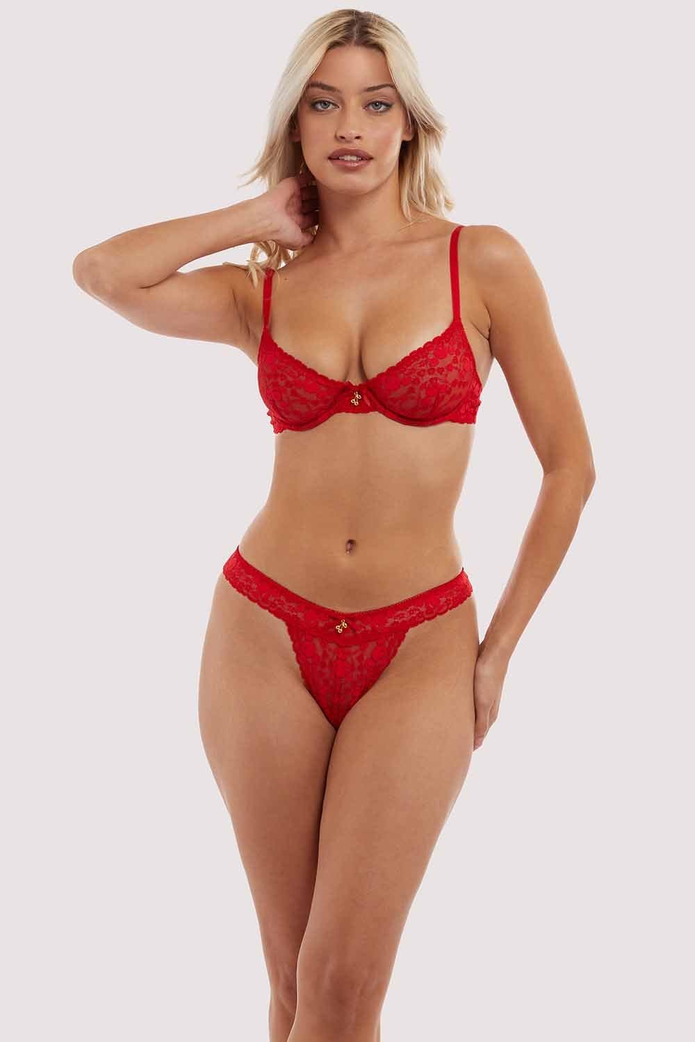 Leomie Red Cherry Plunge Bra - Image 7