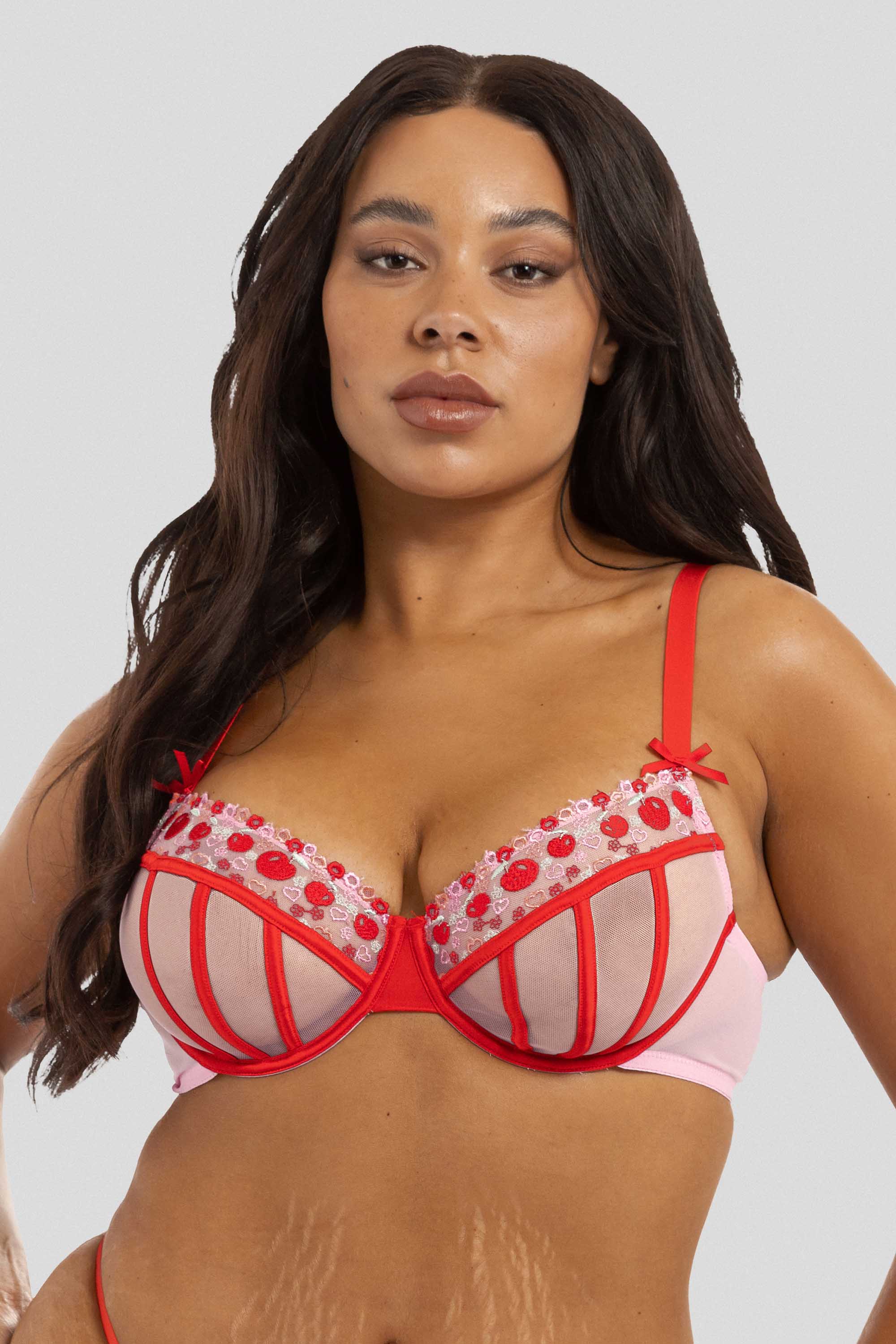 Charli Pink Embroidered Balcony bra - Image 2