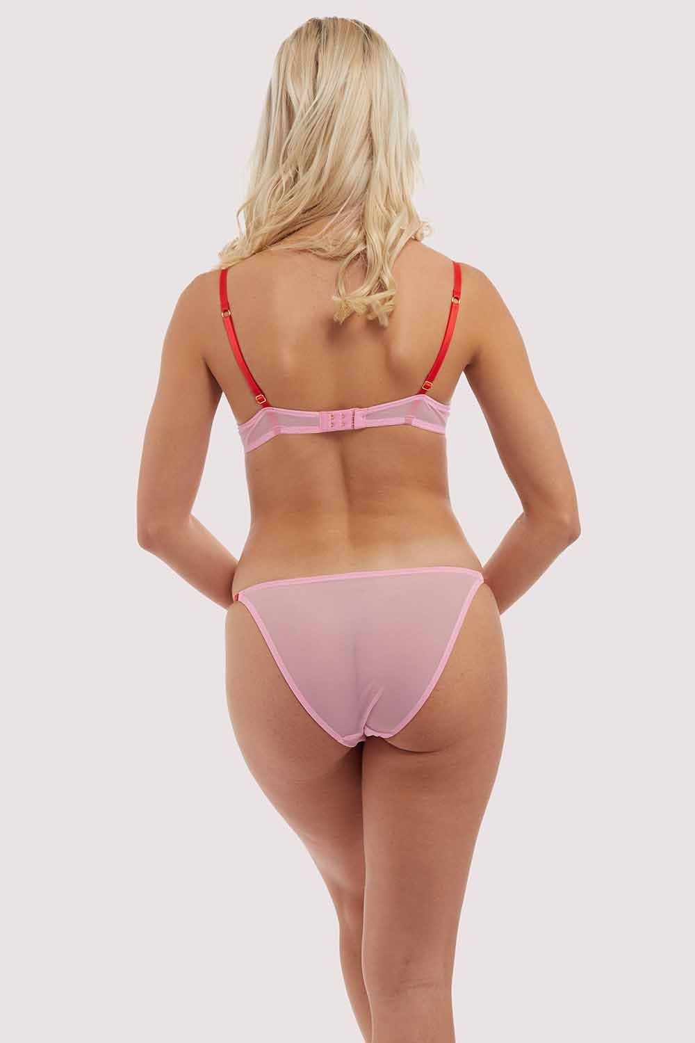Charli Pink Embroidered Balcony bra - Image 5