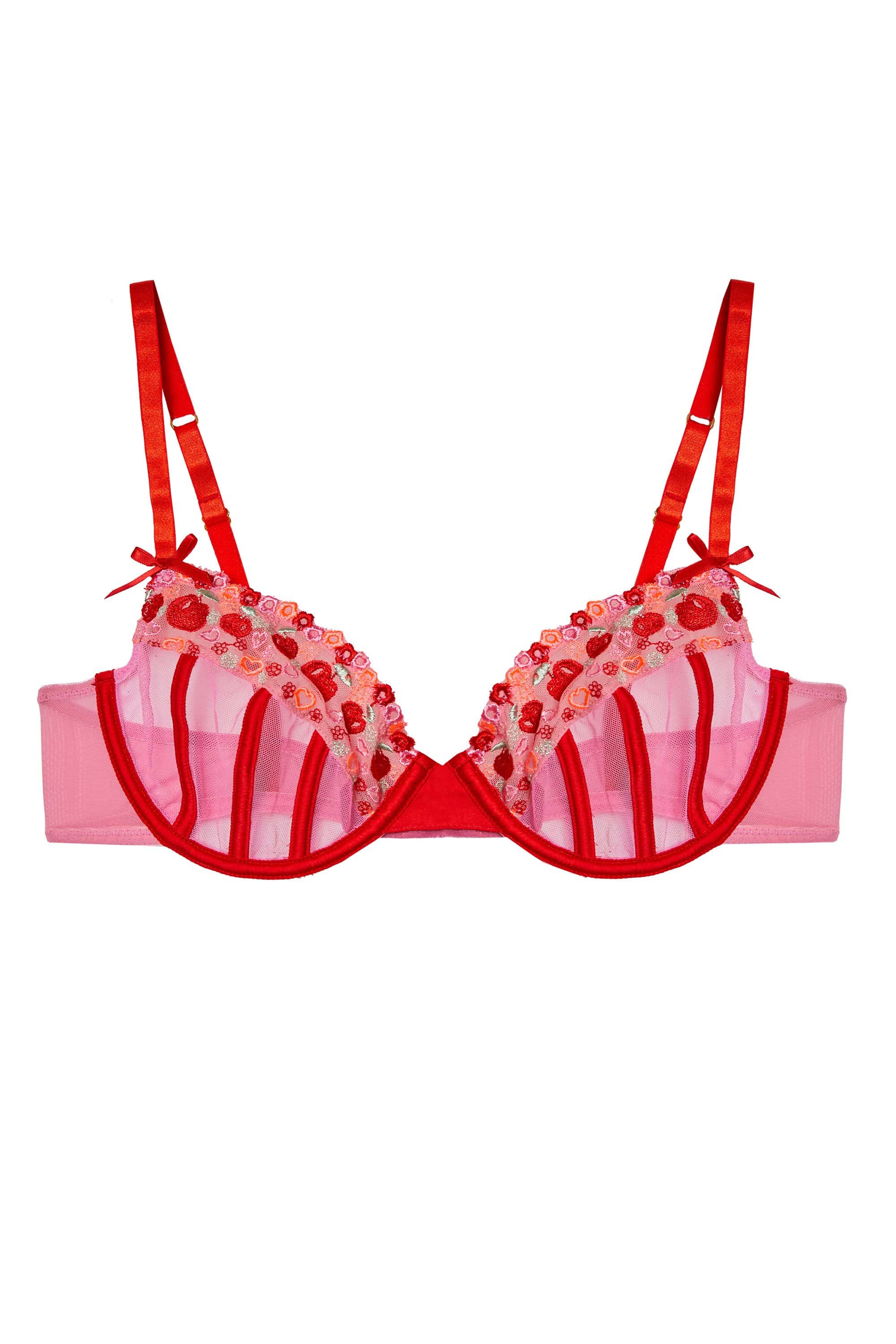 Charli Pink Embroidered Balcony bra - Image 9