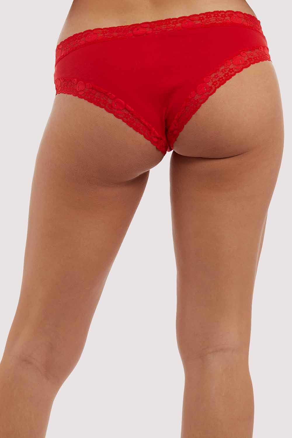 My Body, My Rules Red Embroidered Brief - Image 3