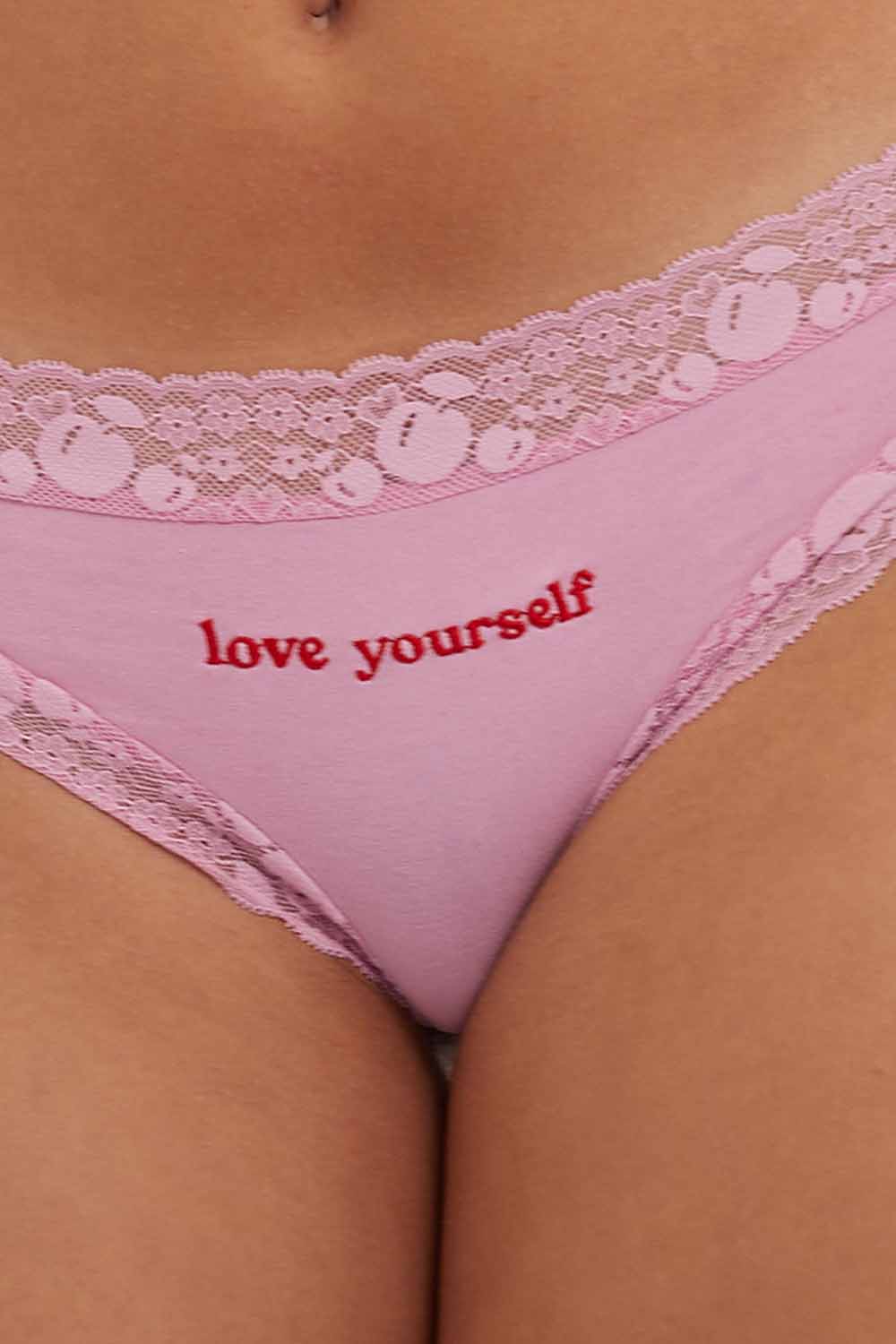 Love Yourself Pink Embroidered Brief - Image 4