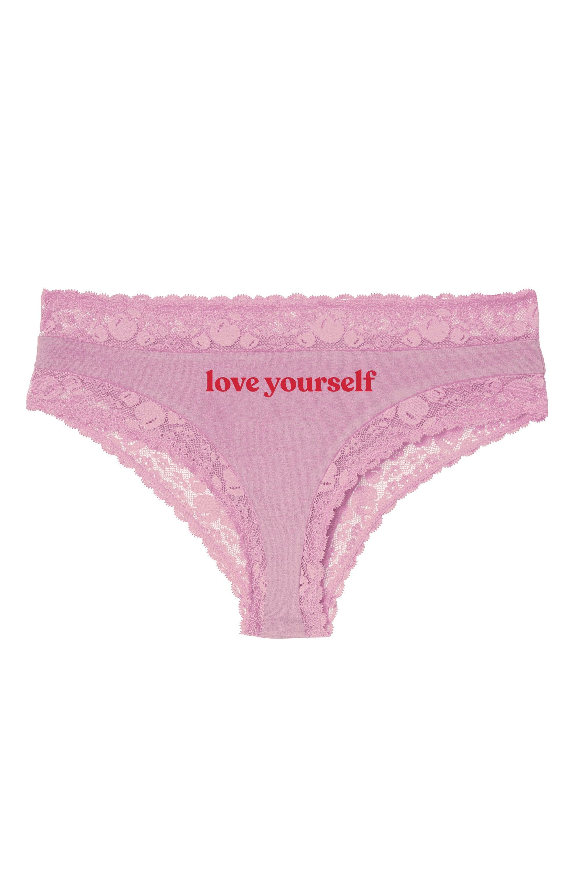 Love Yourself Pink Embroidered Brief - Image 6