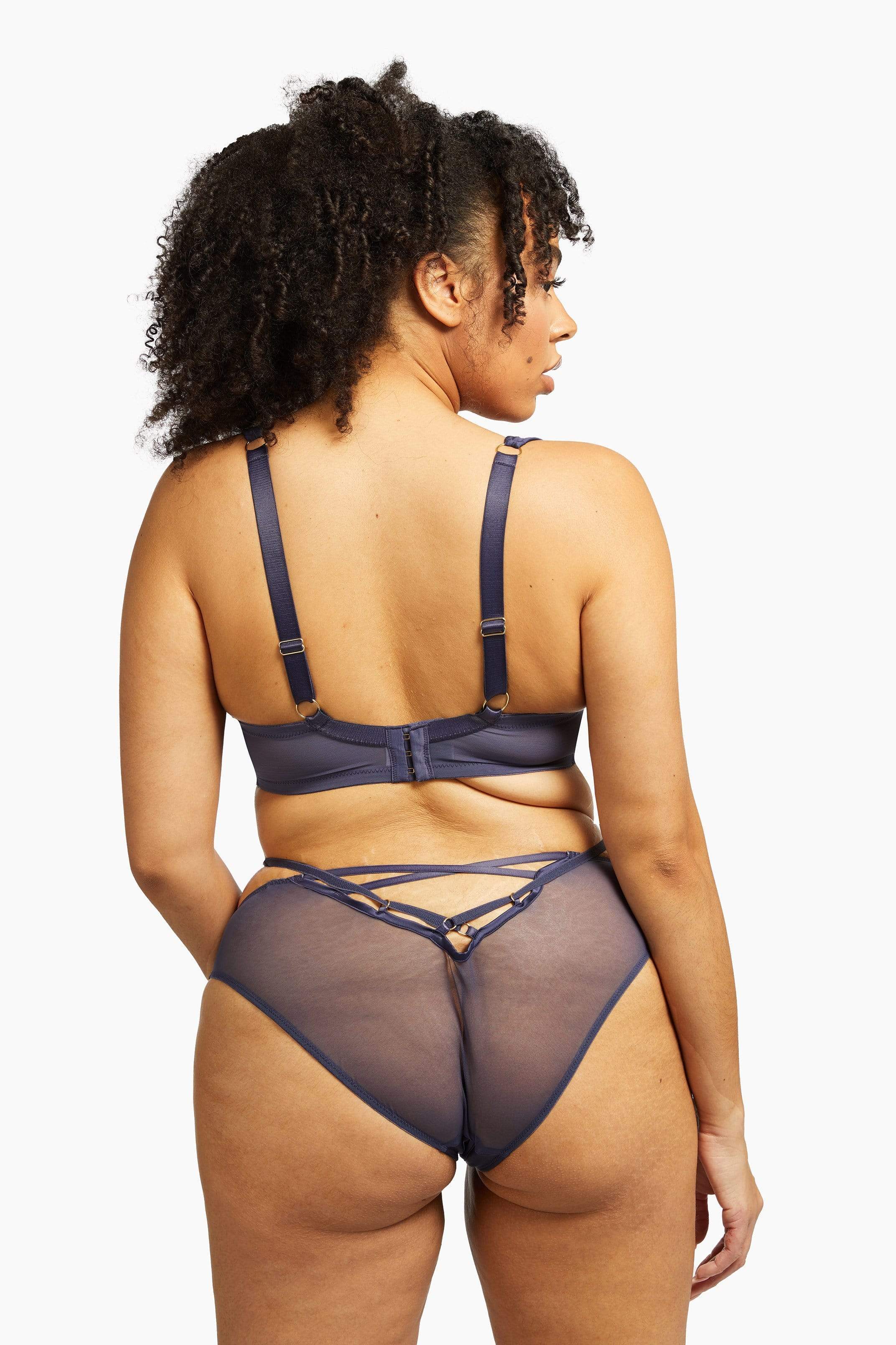 Philly Navy Tulip Satin Thong - Image 17
