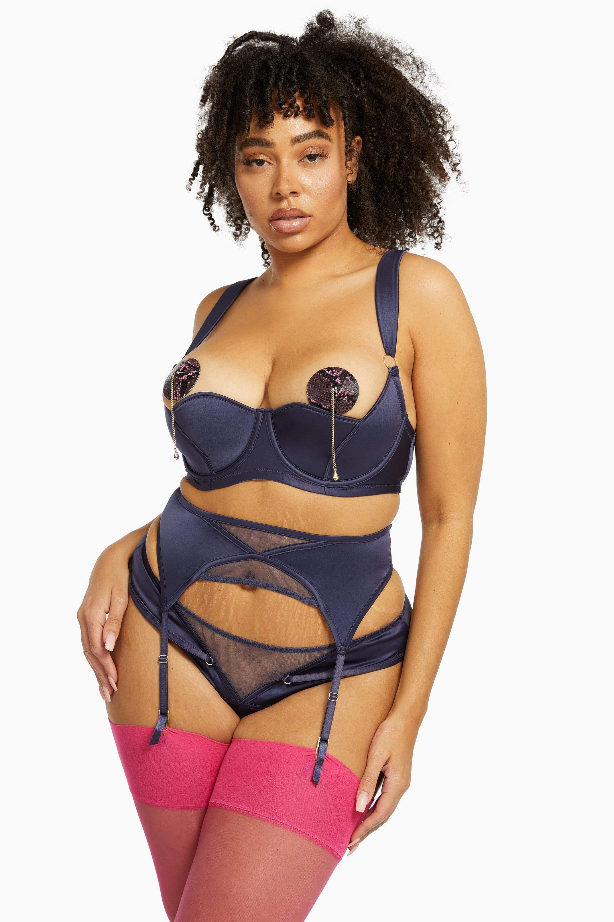 Philly Navy Tulip Satin Thong - Image 18
