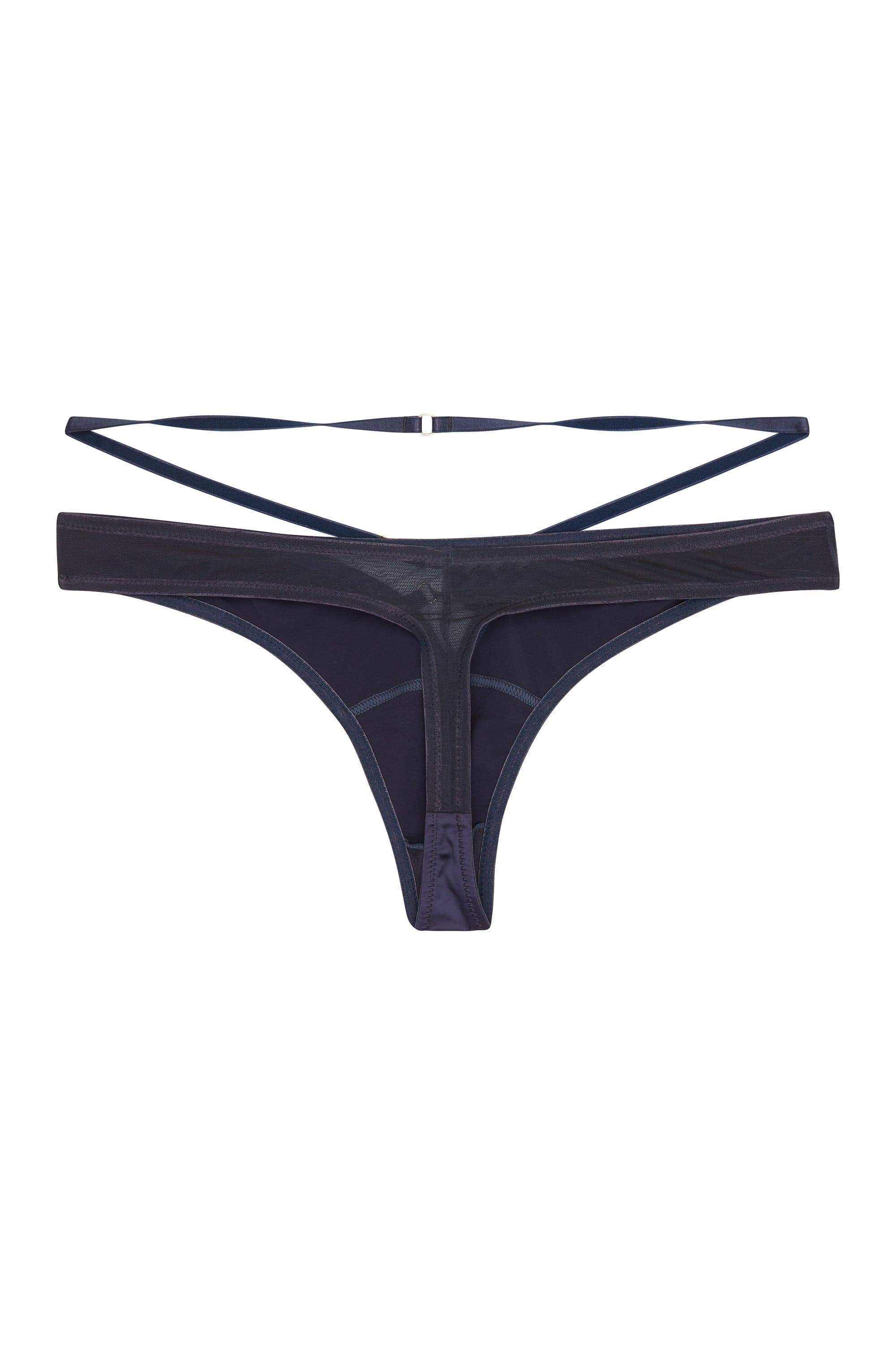 Philly Navy Tulip Satin Thong - Image 19