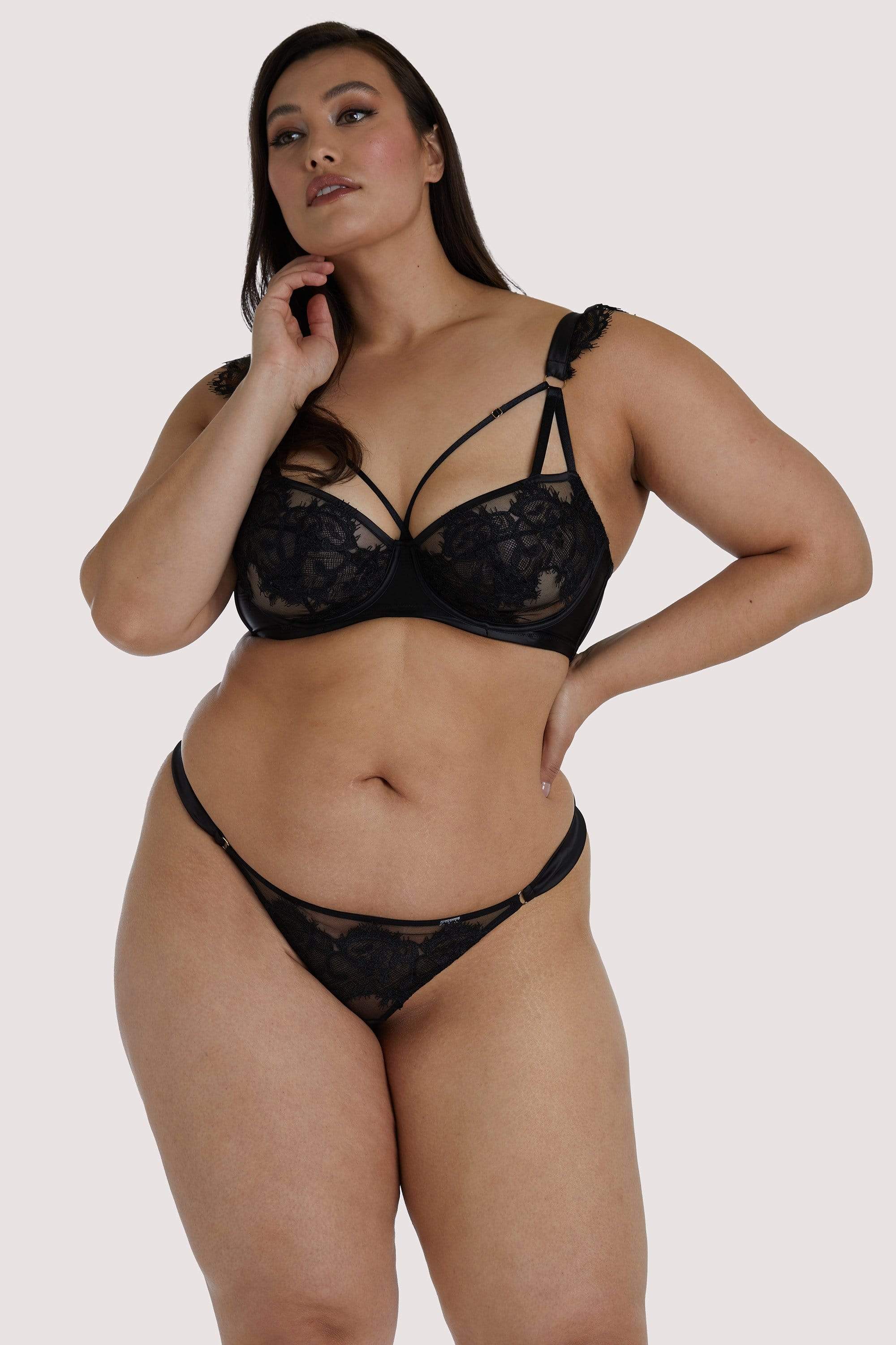 Anneliese Black Lace Thong - Image 6