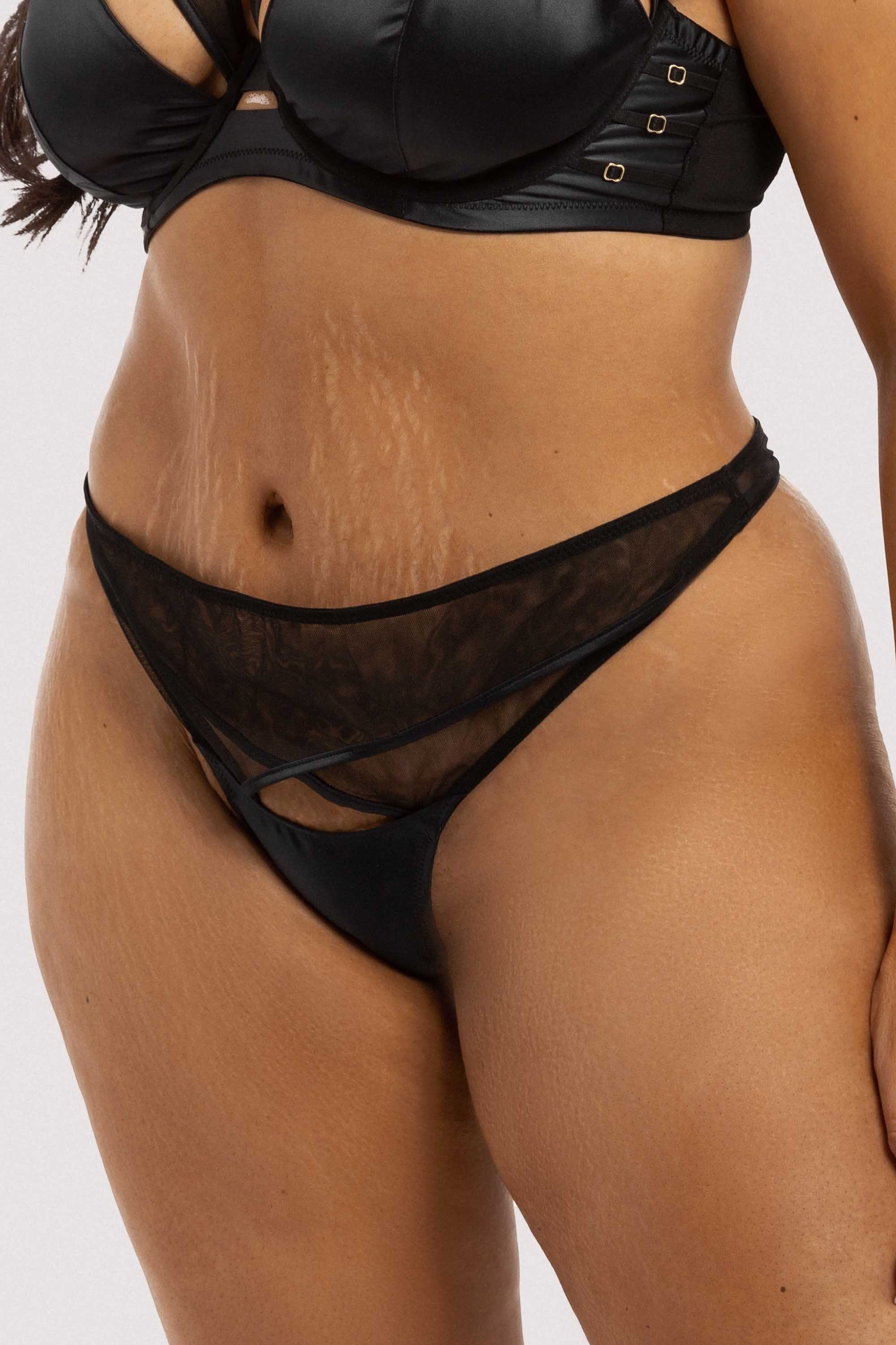 Charlie Black Cut-out Thong - Image 2