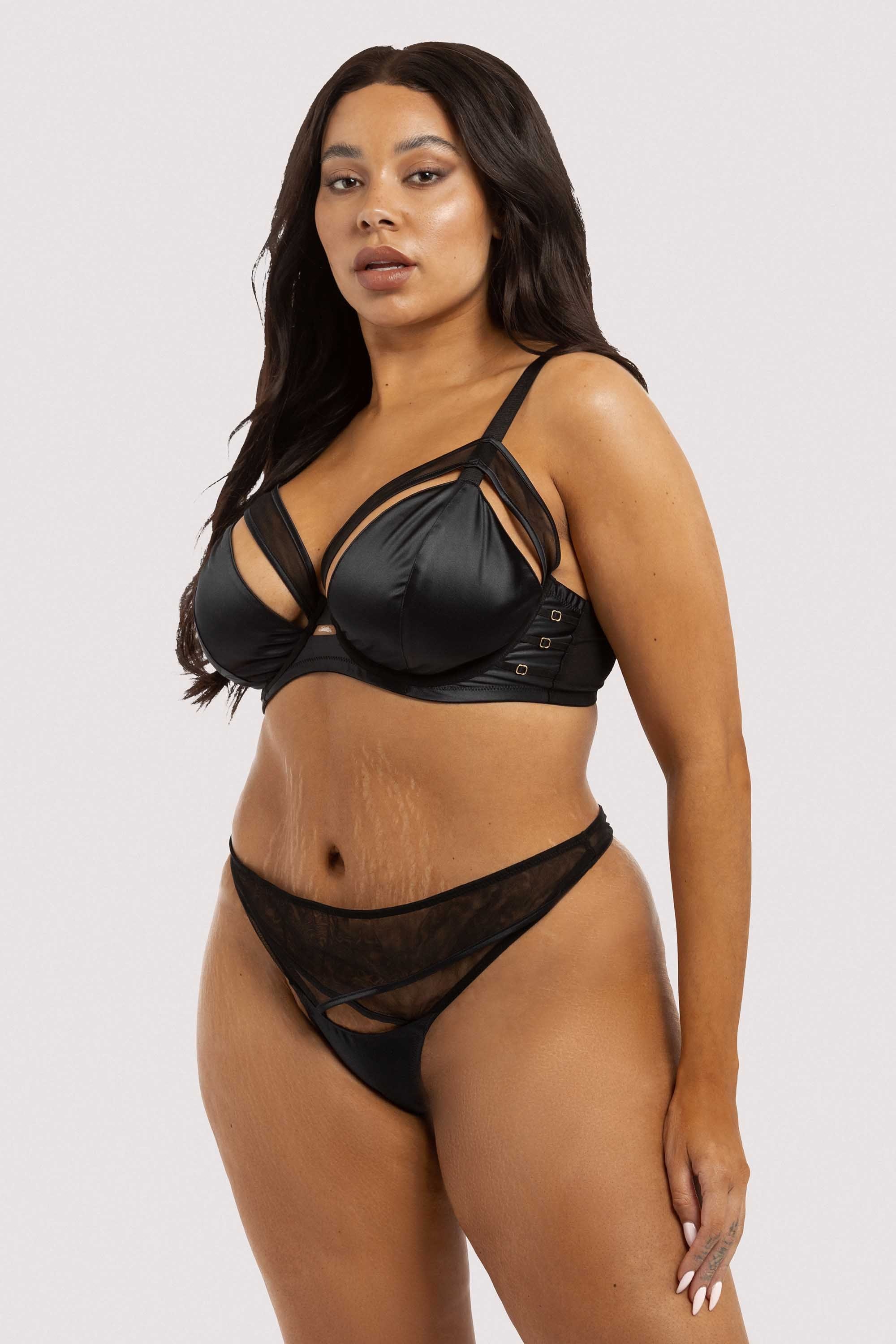 Charlie Black Cut-out Thong - Image 7