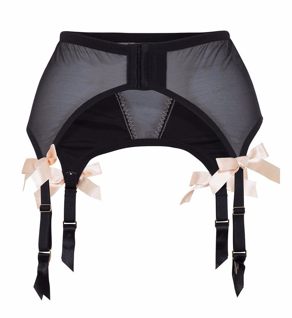 Black/Peach 4 Strap Suspender Belt - Image 4