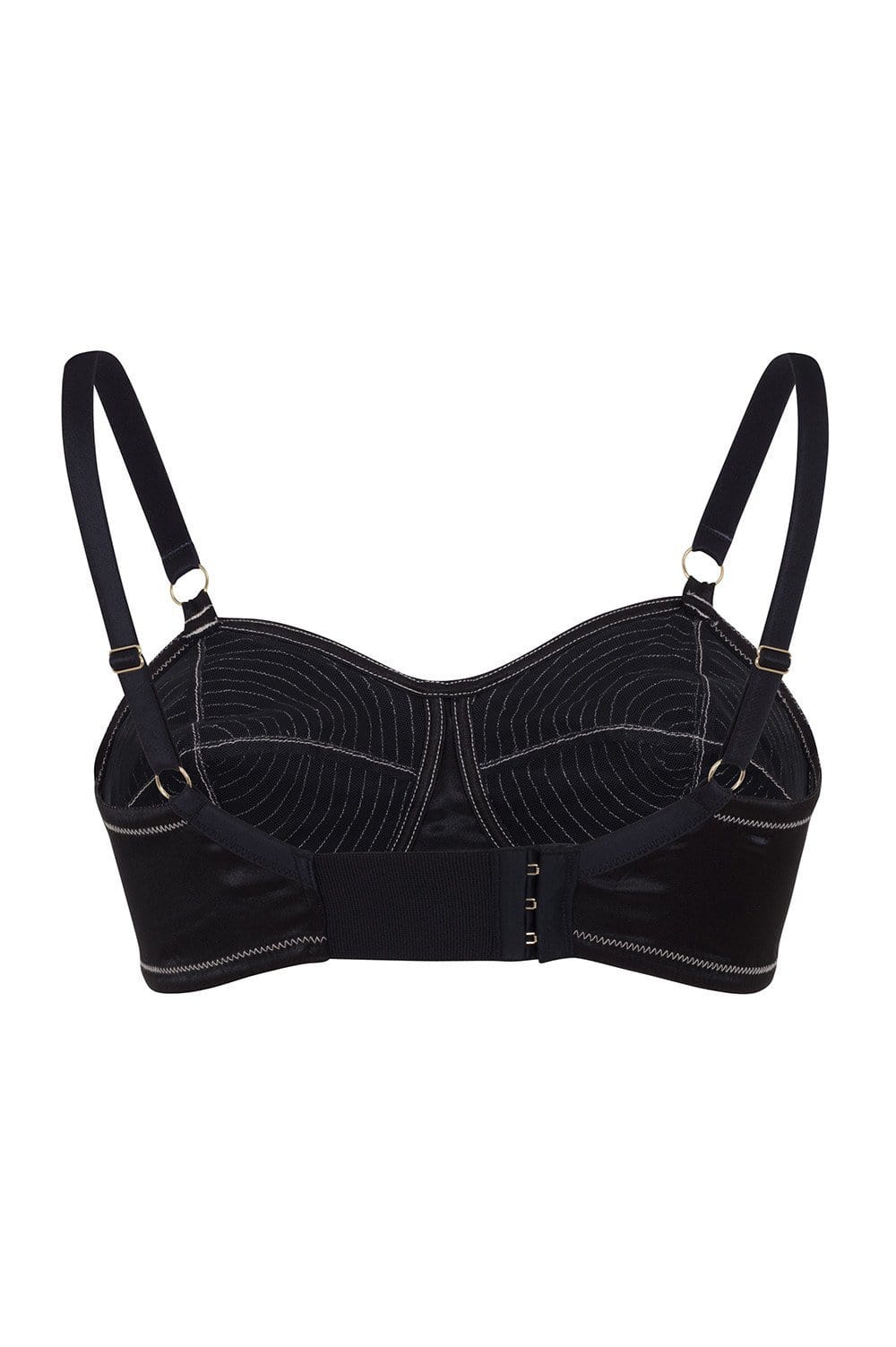 Bettie Page Black/Peach Spiral Stitch Bullet Bra A - DD - Image 3