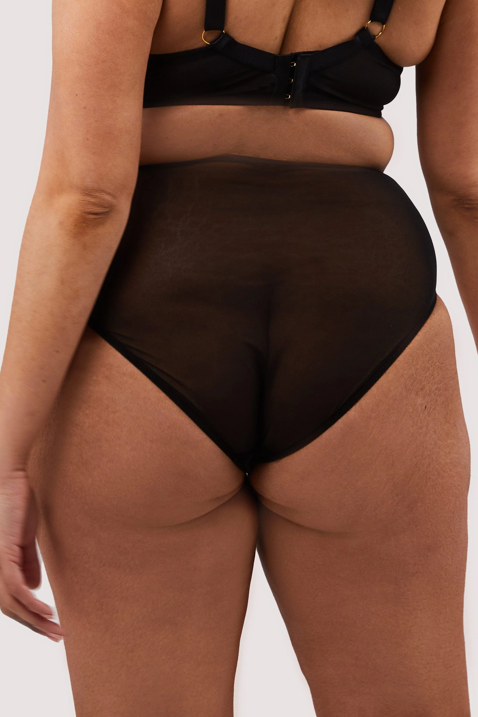 Presley Black Stripe And Lace Trim Brief - Image 3