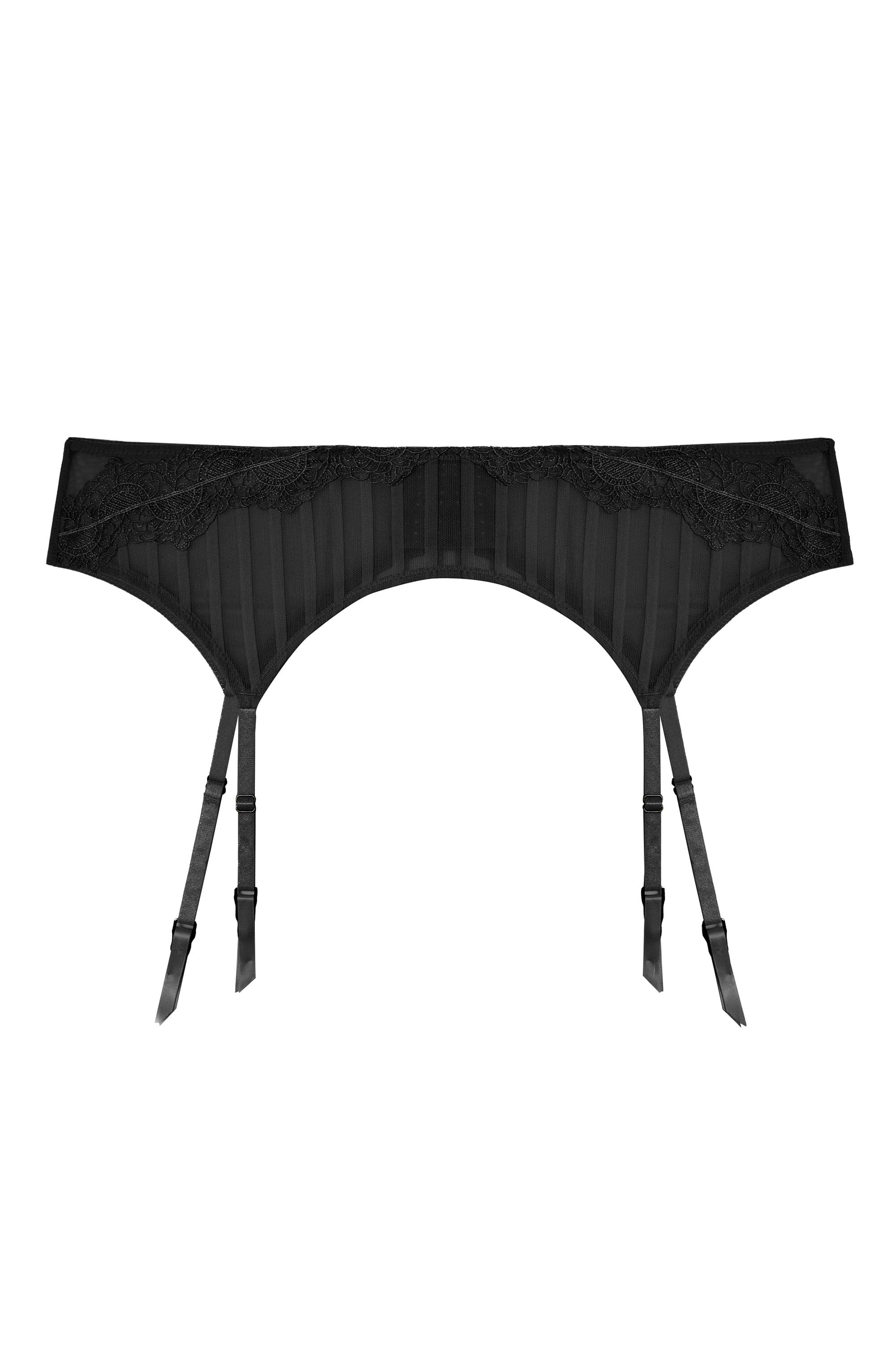 Presley Black Stripe And Lace Trim Suspender - Image 4