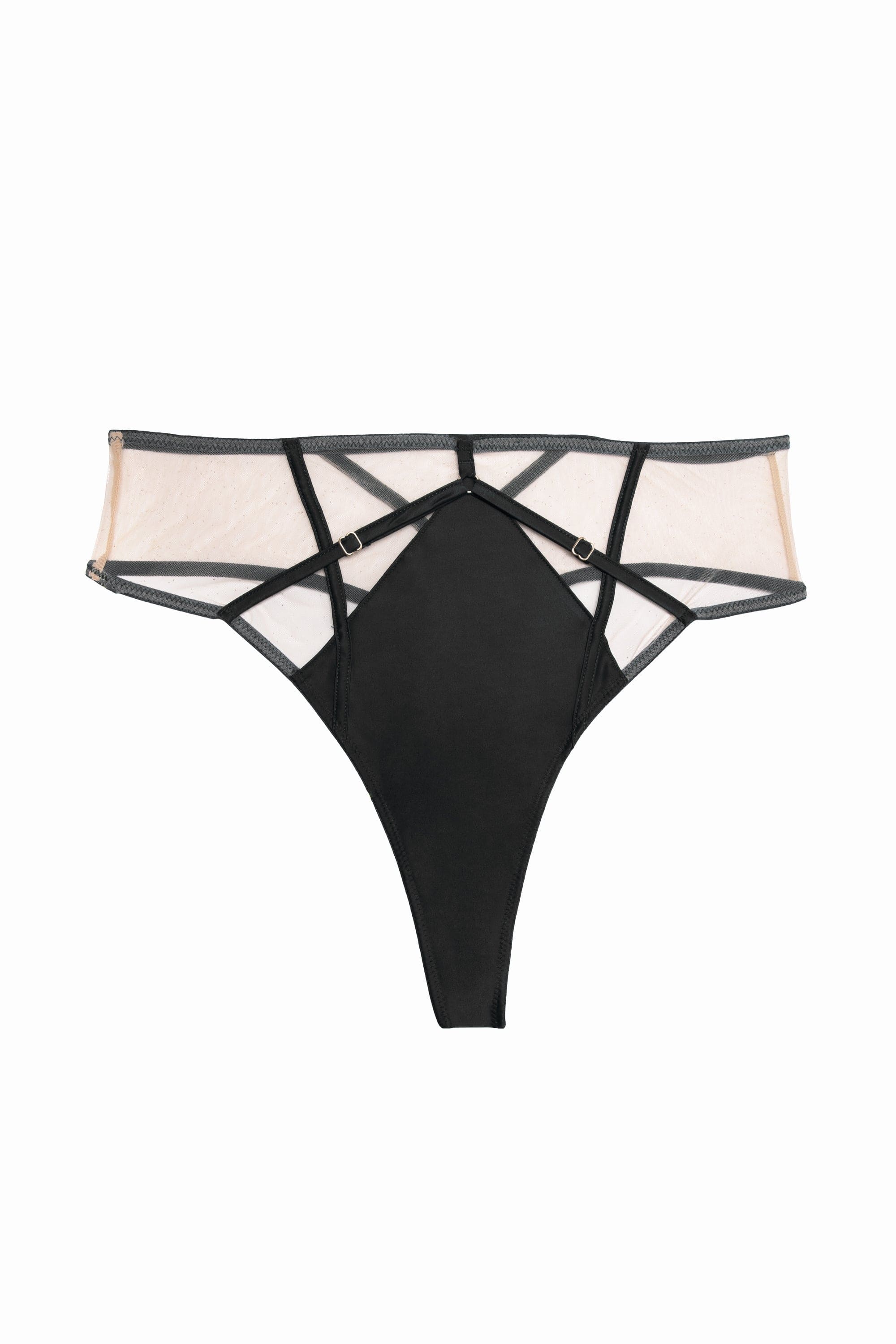 Ramona Black Mesh High Waisted Thong - Image 7