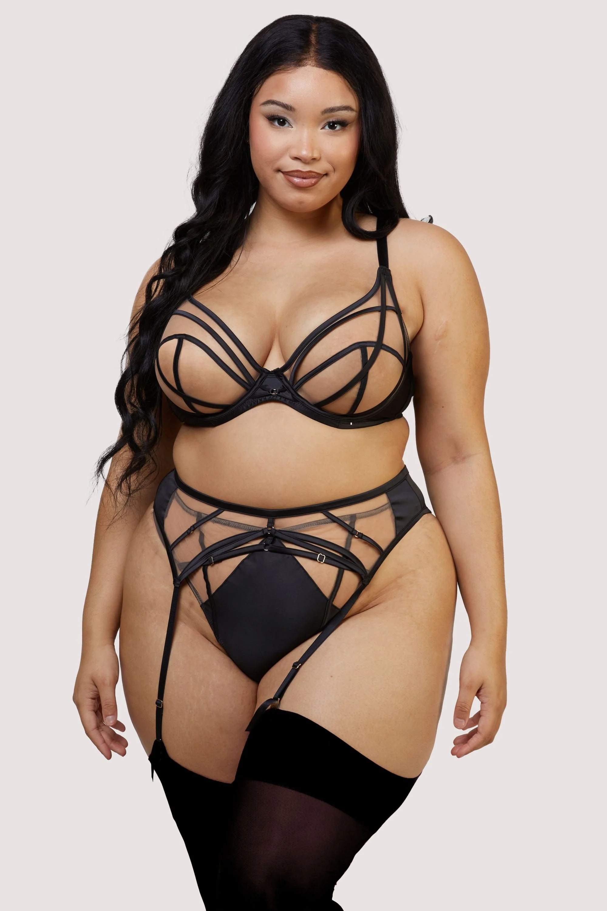 Ramona Black Mesh Suspender - Image 5
