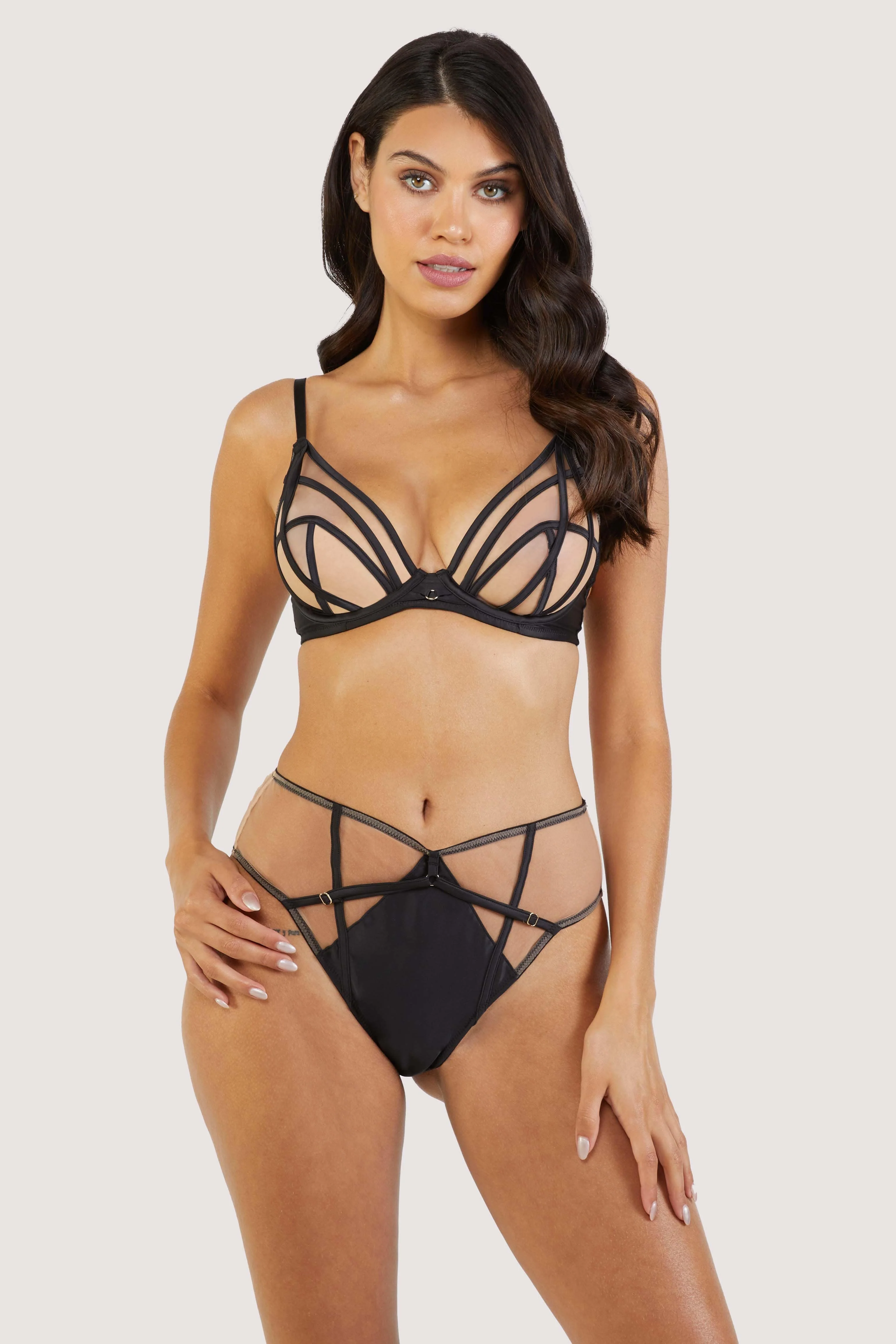 Ramona Black Mesh Plunge Bra - Image 10