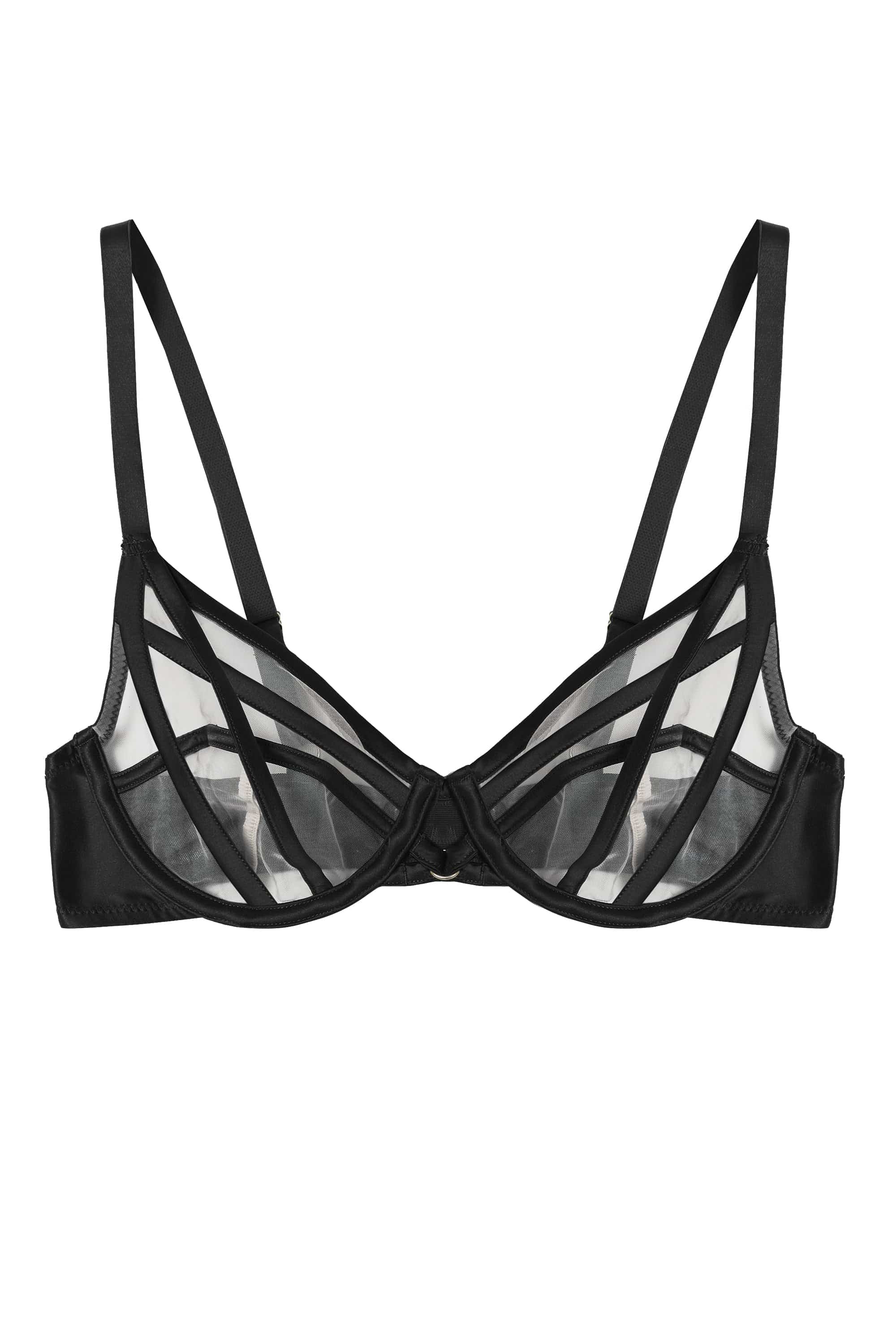Ramona Black Mesh Plunge Bra - Image 11