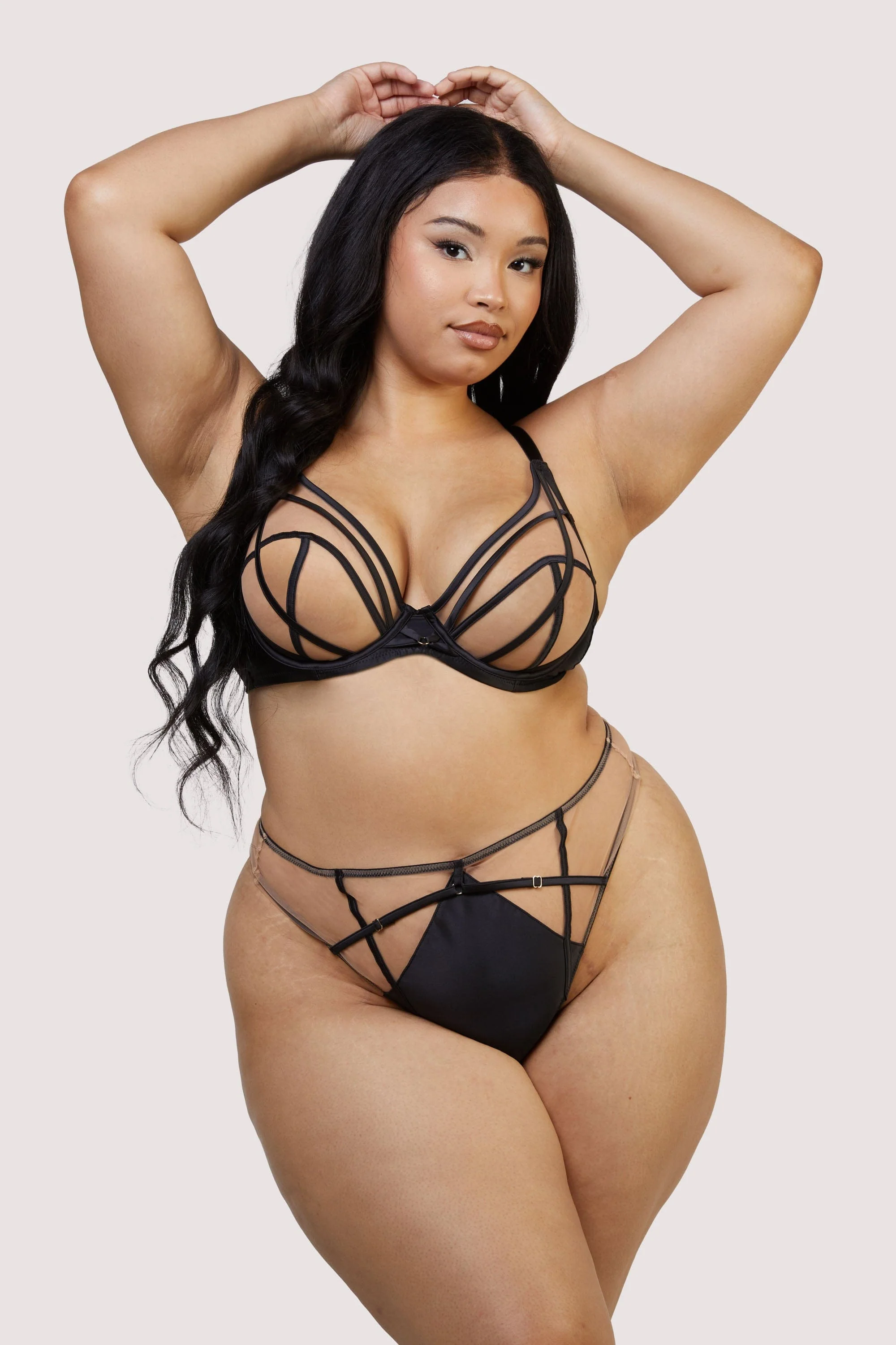 Ramona Black Mesh Plunge Bra - Image 7