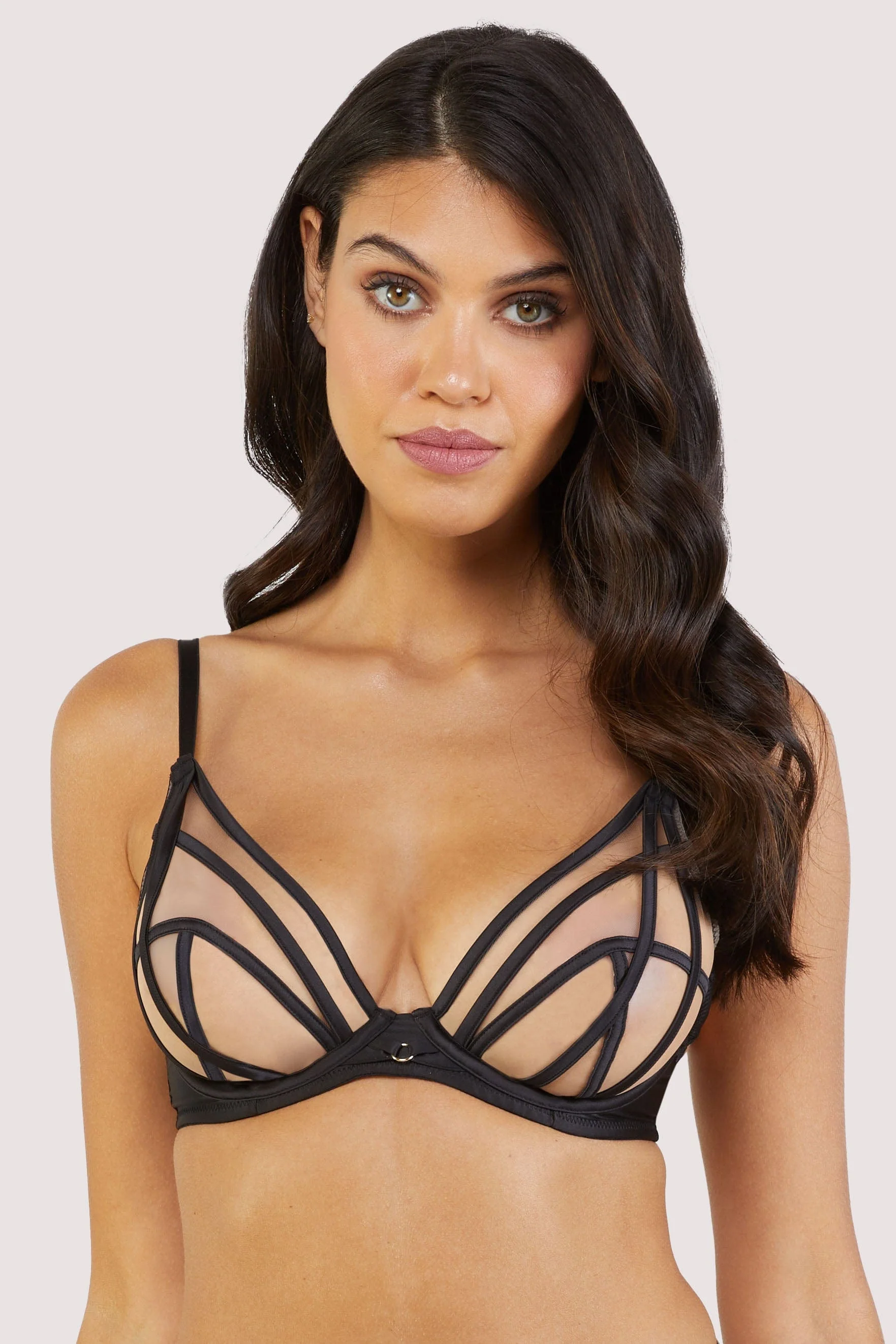 Ramona Black Mesh Plunge Bra - Image 8
