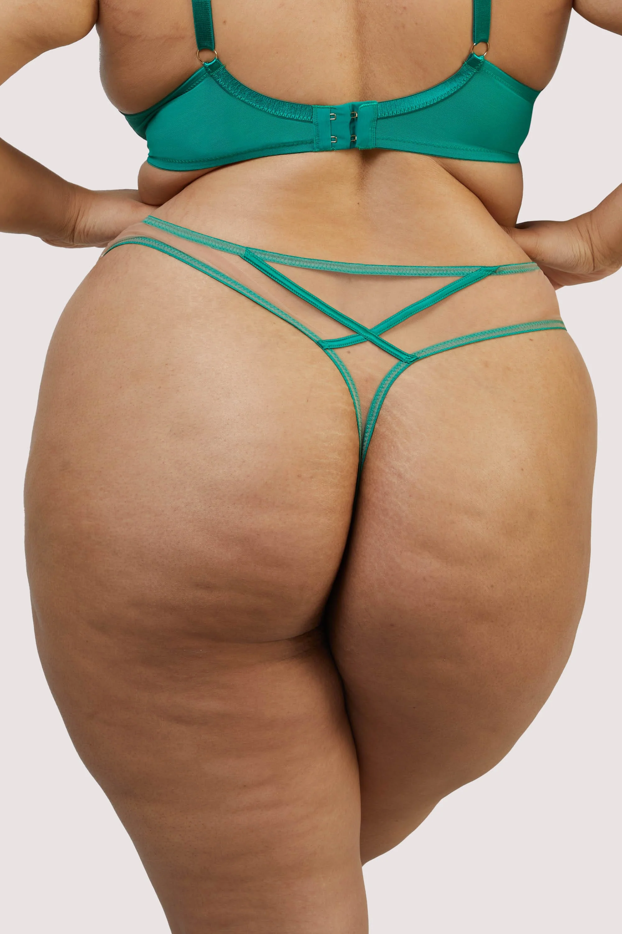 Ramona Green Mesh High Waisted Thong - Image 6