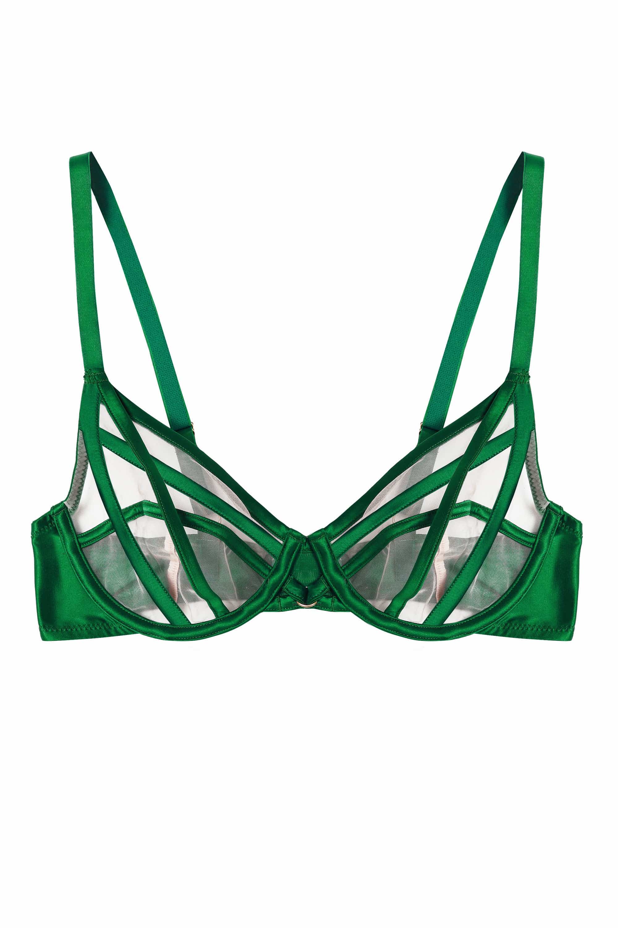 Ramona Green Mesh Plunge Bra - Image 9