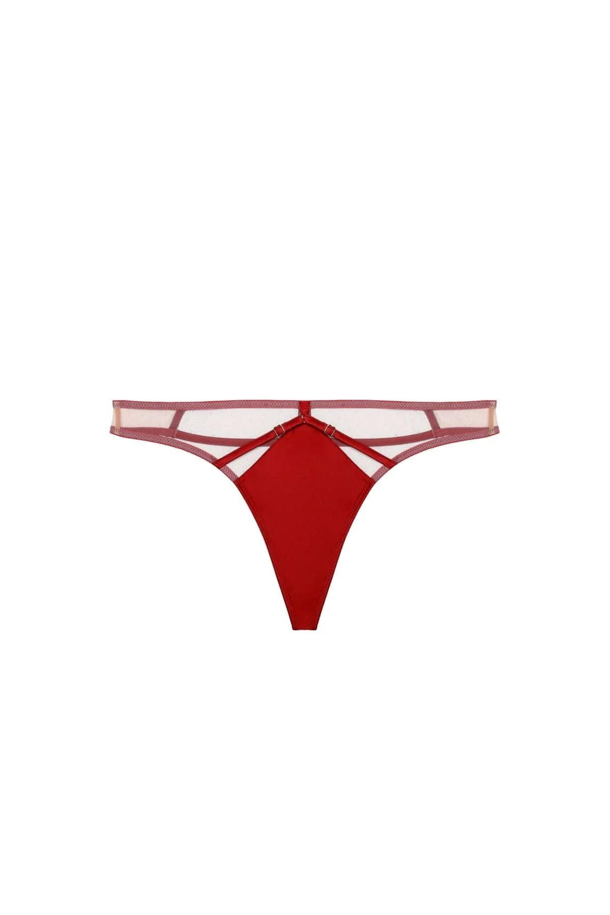 Ramona Ruby Red Caged Open Back Thong - Image 4